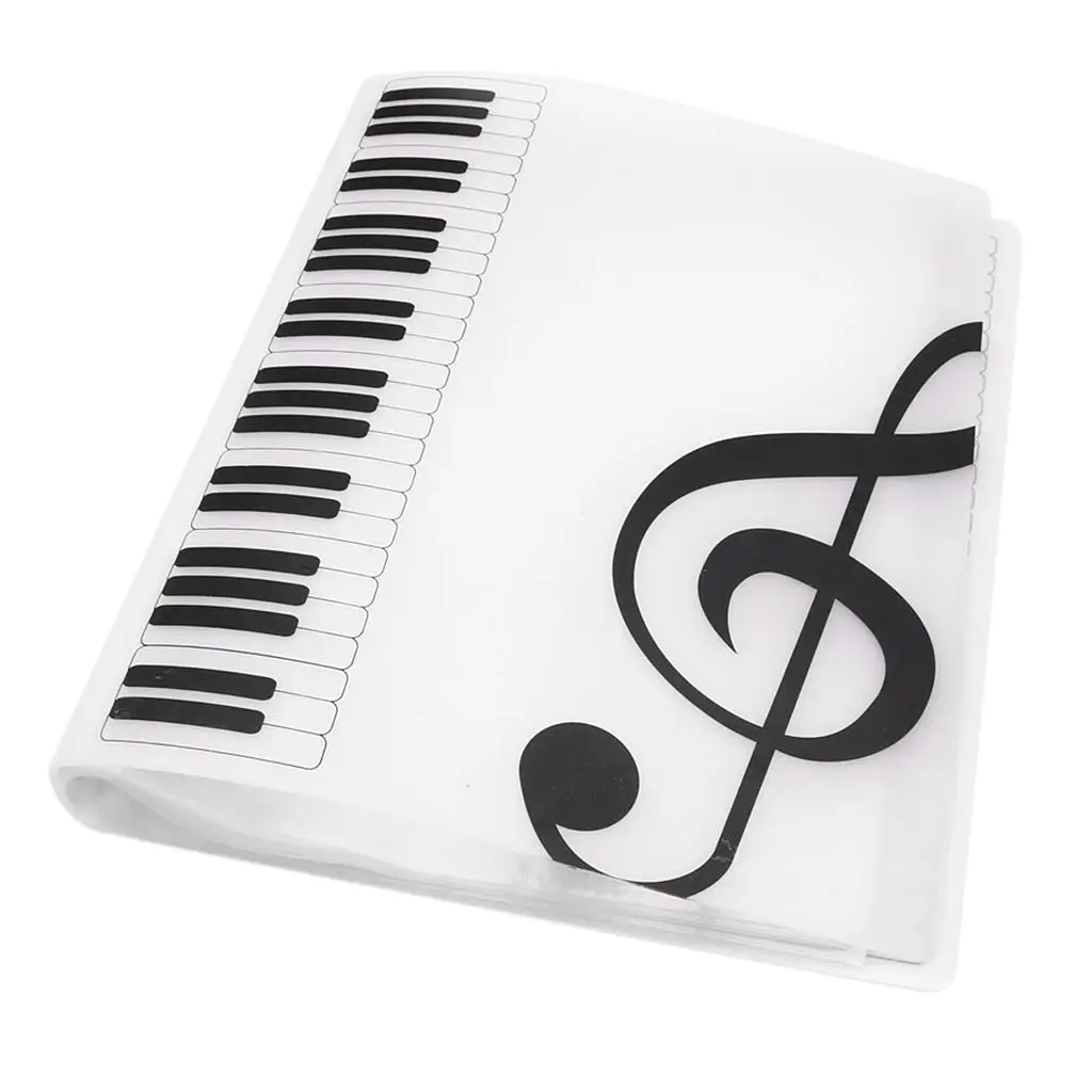 A4 Music Note Folder Sheet Music Holder Organizer for Piano Cello Violin Playing, White