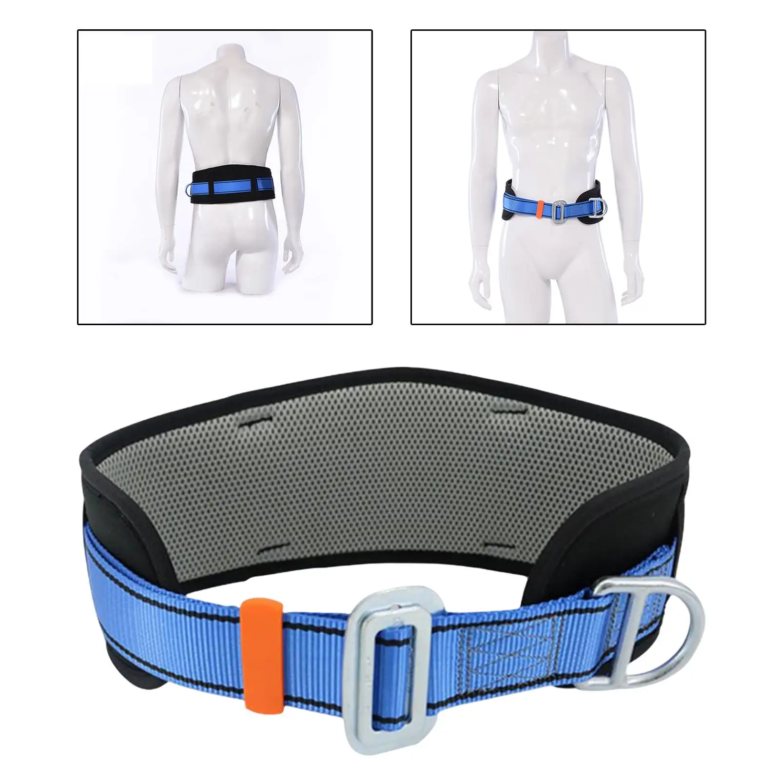 1x Single Hanging Point Lanyard Anti Falling Personal Waist Support Portable Safety Harness Belt for Aerial Work Climbing