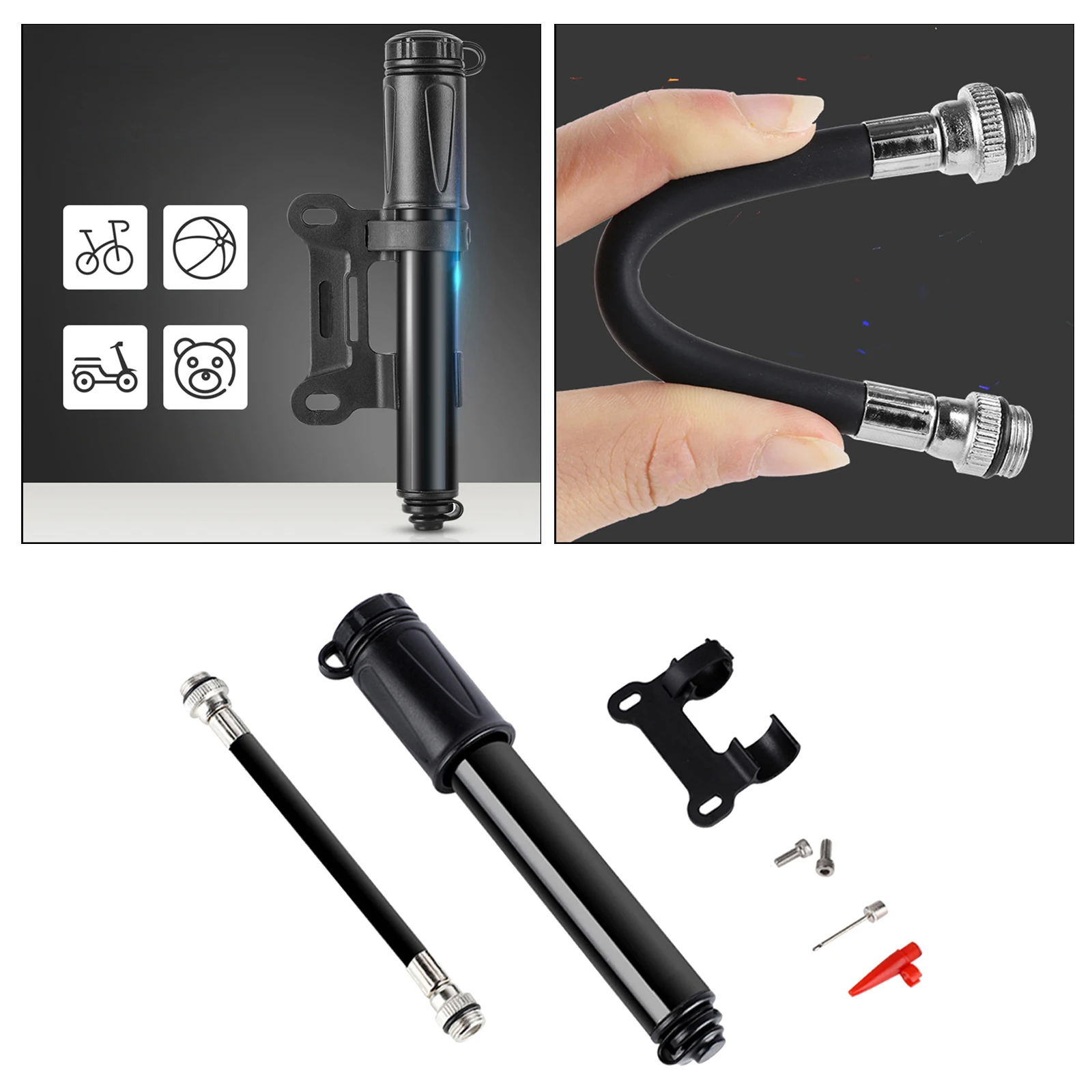 Universal Portable Aluminum Alloy  Tyre Air Hand Pump AV FV