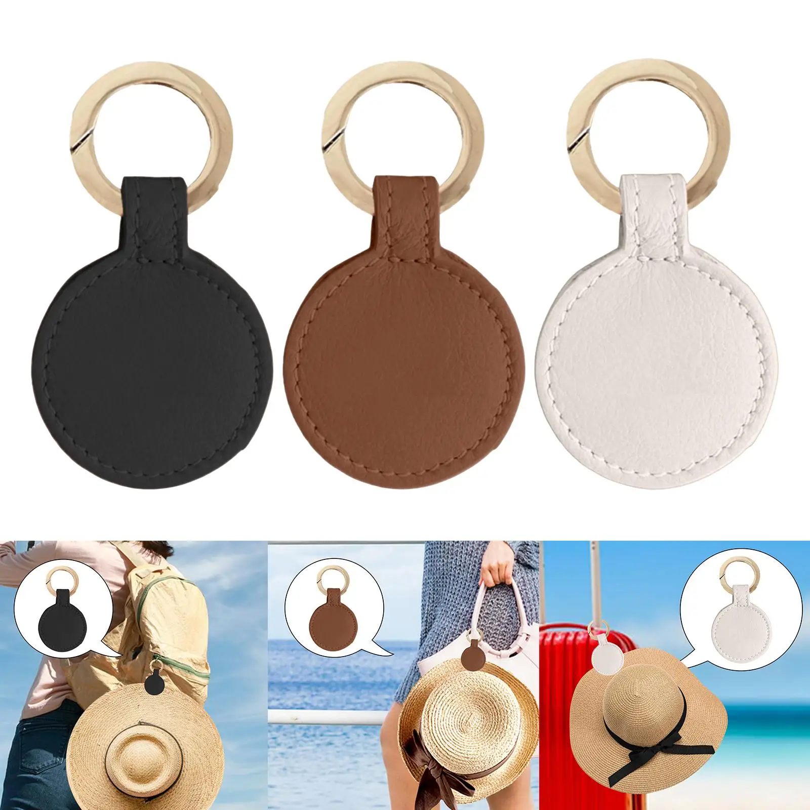 Magnetic Hat Holder on Bag Hat Strap Clips PU Leather Cap Clips Hat Bag Clip for Cap Baseball Hats Outdoor Travel Accessories