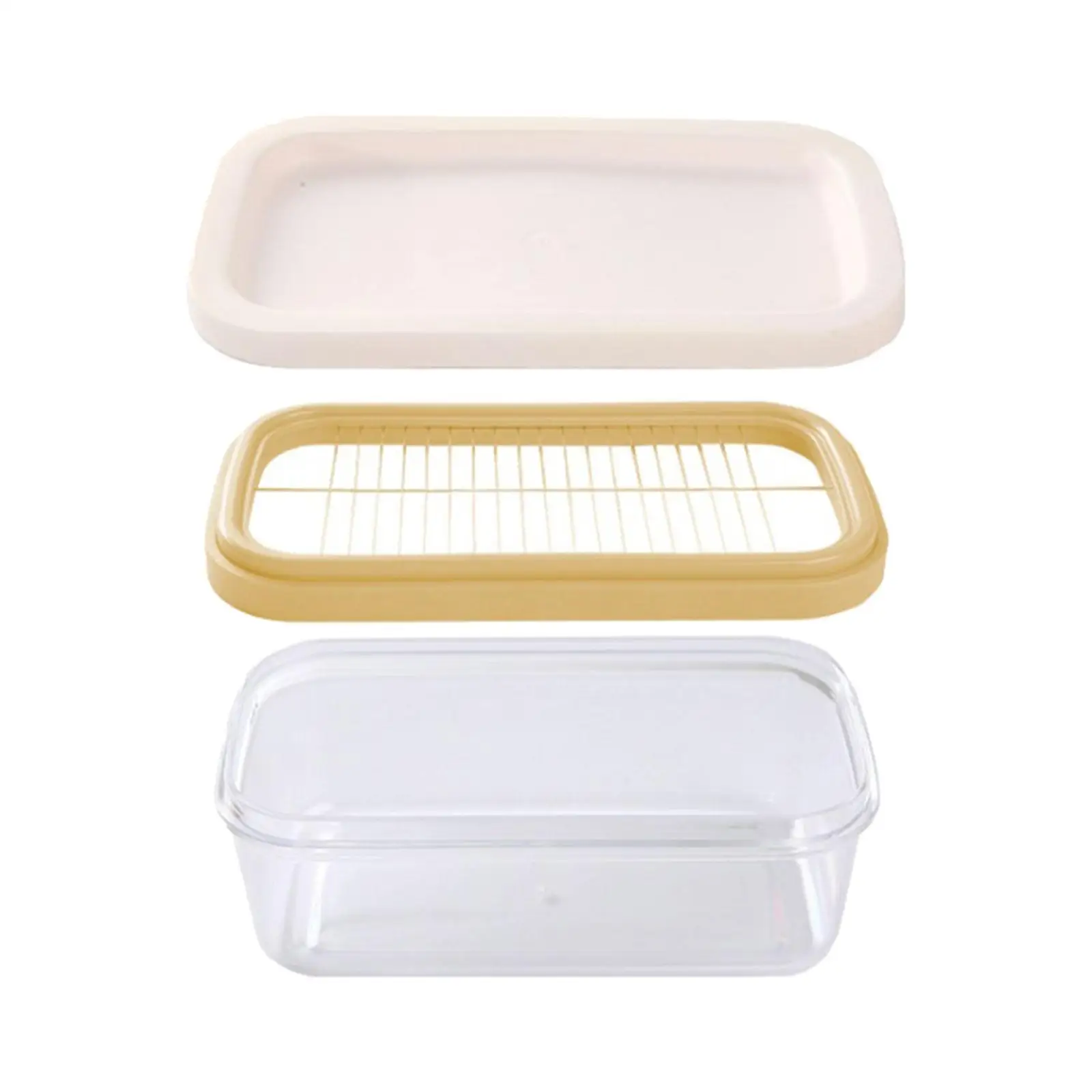 Butter Dish Slicer Countertop Butter Cutting Easy to Cut and Store Transparent Large for Refrigerator Airtight