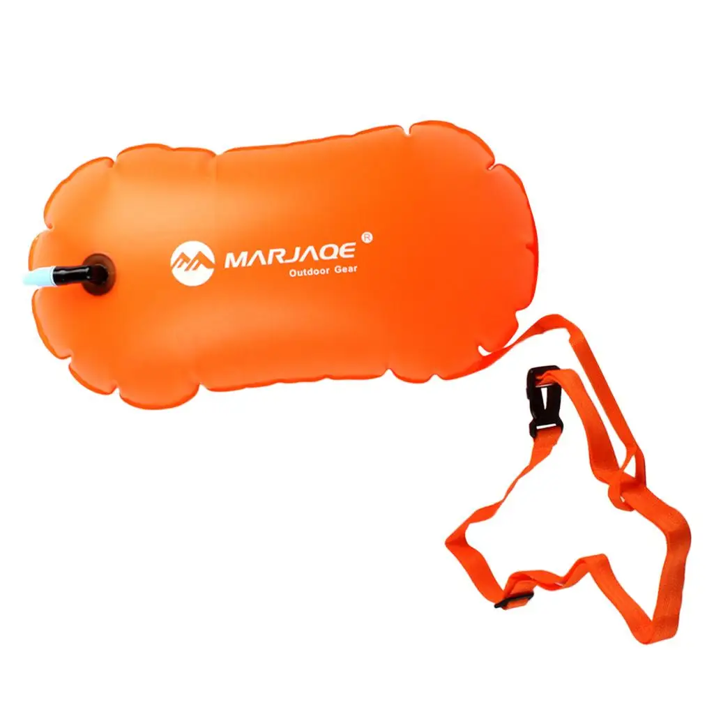 Highly Visible Orange Swim Bubble Buoy Swimming Tow Float Formers, Kayakers and Triathletes