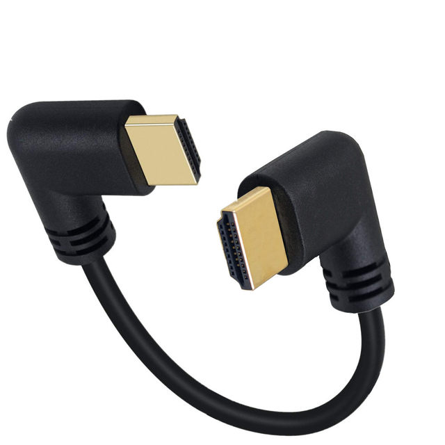 激安アウトレット通販 HDTV2.0 4K 3D デュアル HDMI 互換 90 度左アングル HDTV オス アクセサリ