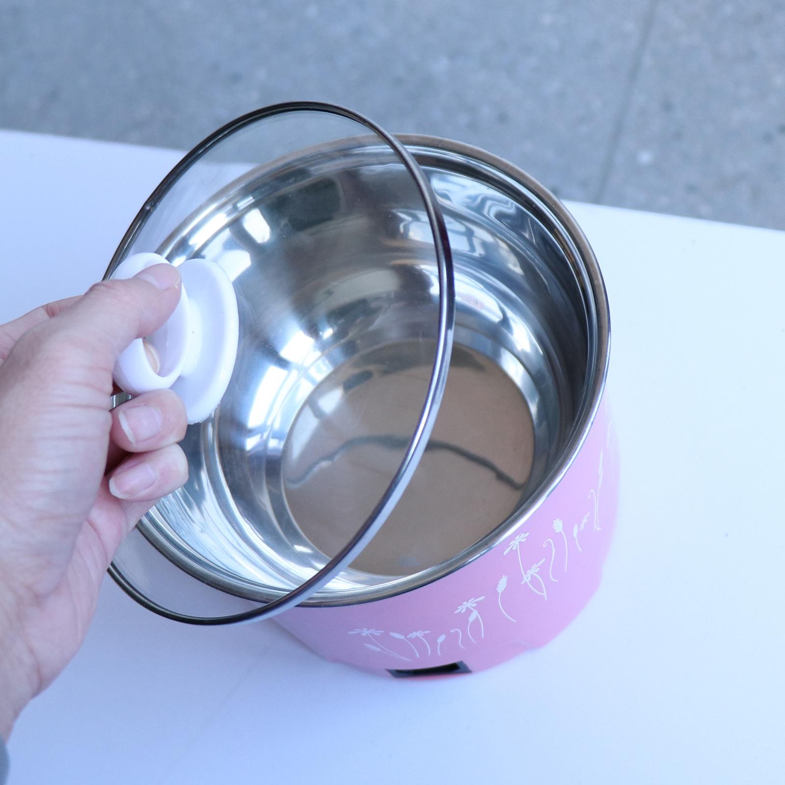 Mini Electric Cooking Pot Noodle Cooker 220V EU Plug Pink_Dia.18cm