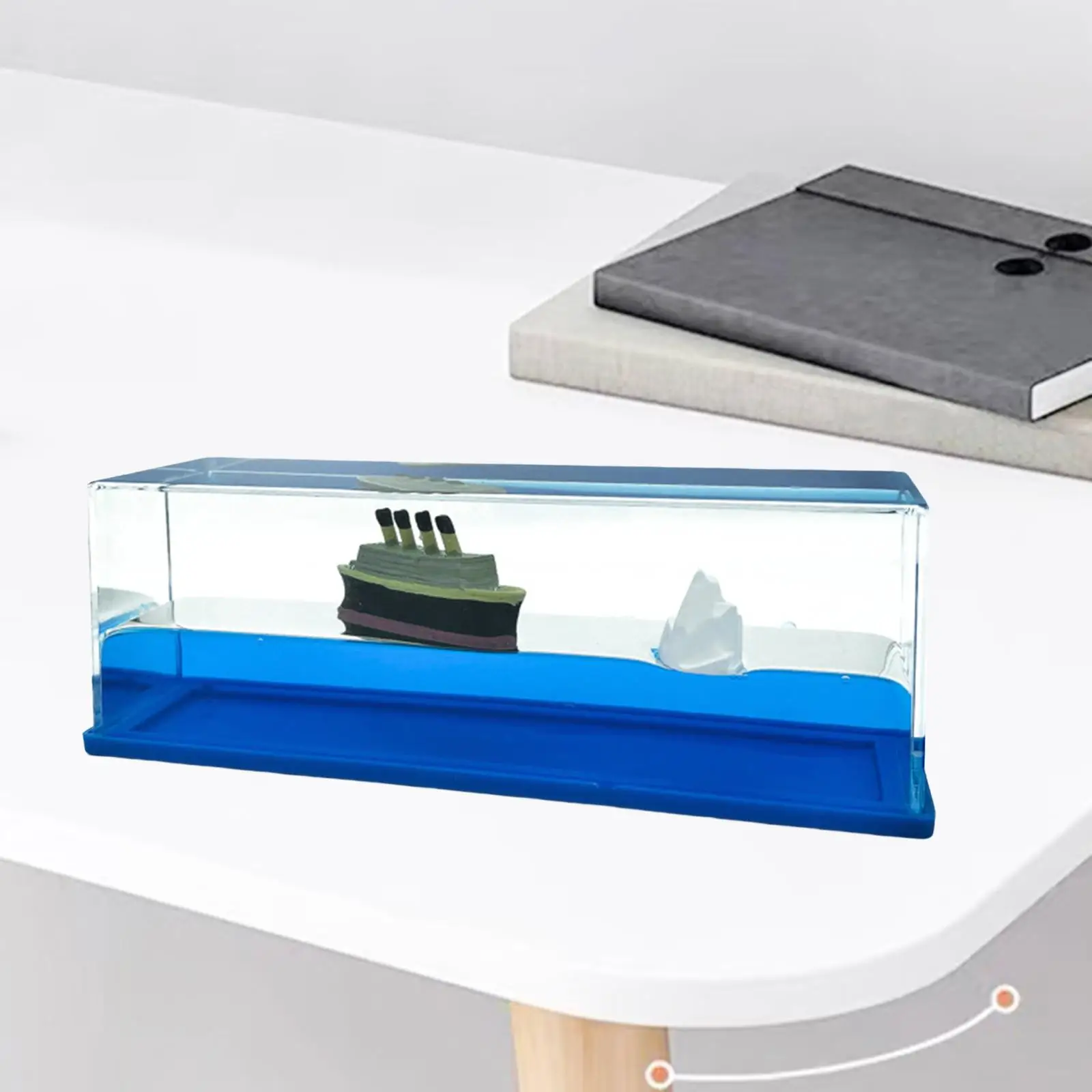 Titanic Cruise Iceberg Fluid Liquid Floating Toys Statue Living Room Desk Decor Sensory Play Stress Management for Kids Adults
