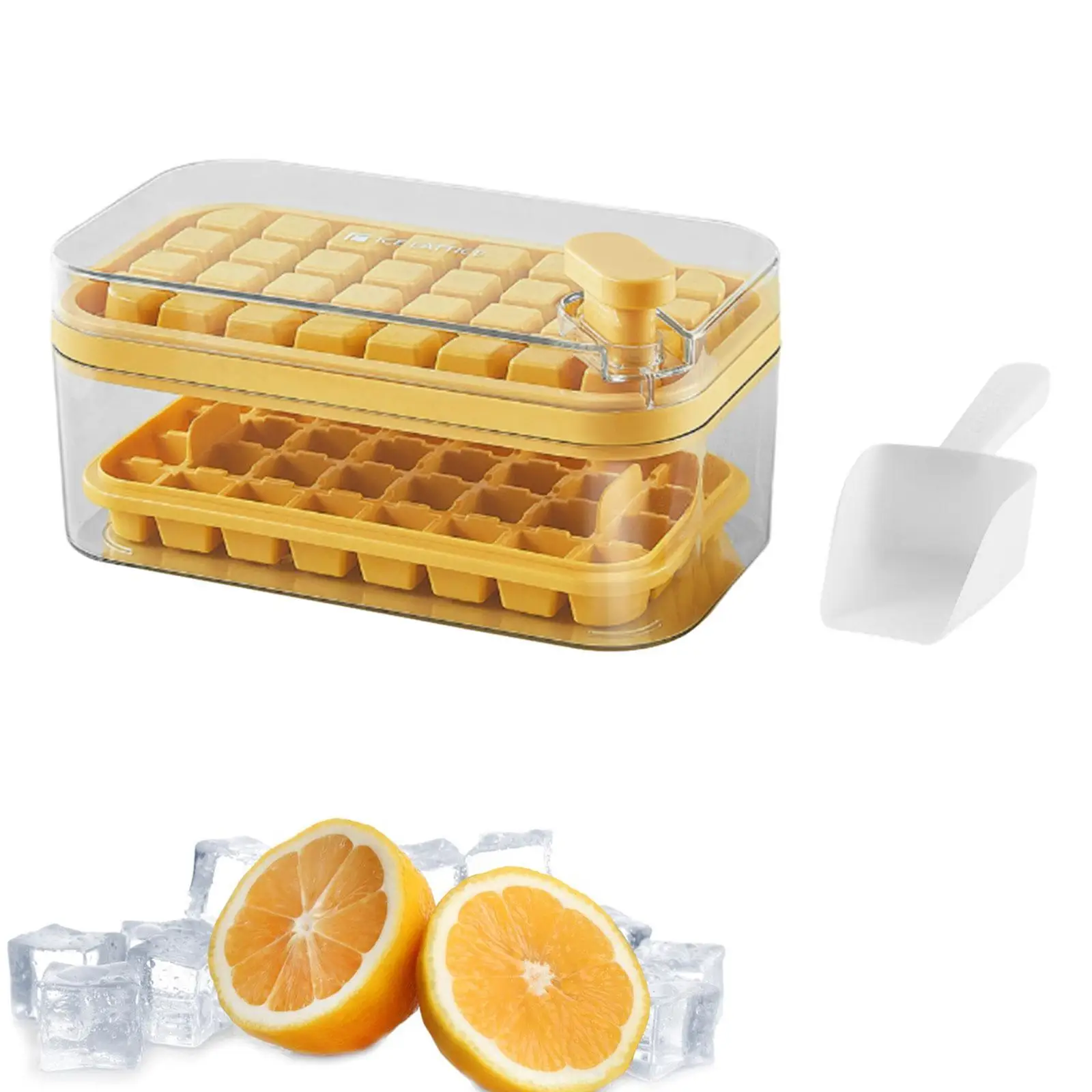 Ice Cube Tray Ice Storage Box Ice Square Shape Ice Cube Making Tray for Chilling Drinks Juice Smoothie Cocktails Coffee