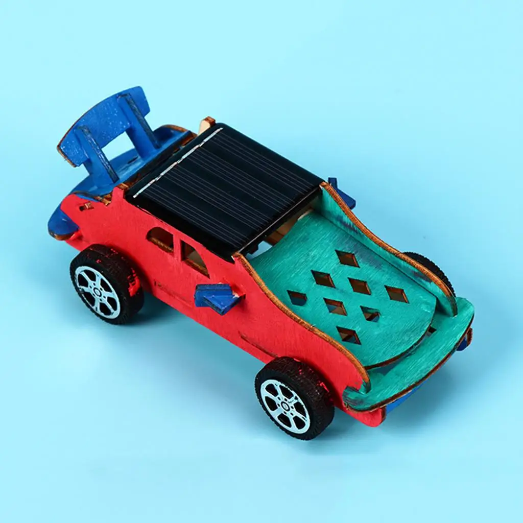 Wooden Solar Toy Car Model Educational Assembly for 8 Years Children Kids