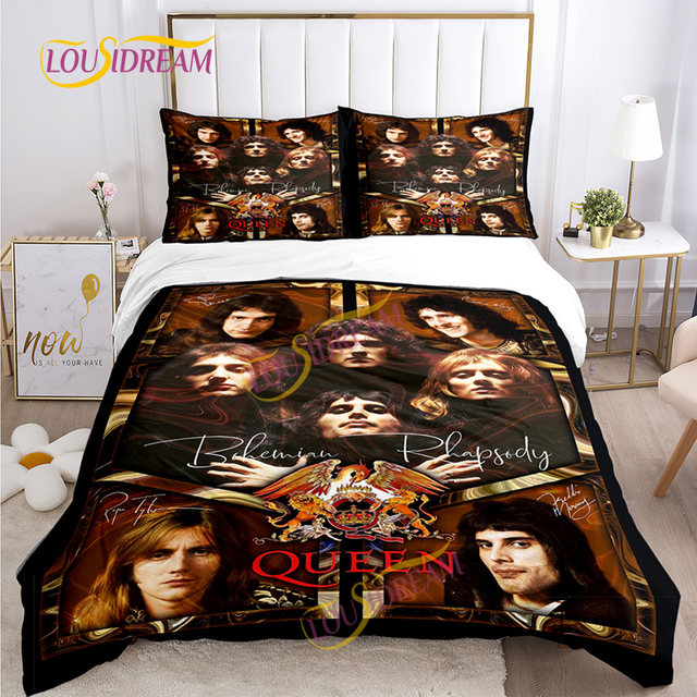 New Queen Band Custom Bedding set Music duvet cover with pillowcase  Single/double bed King size Freddie Mercury three-piece set. - AliExpress