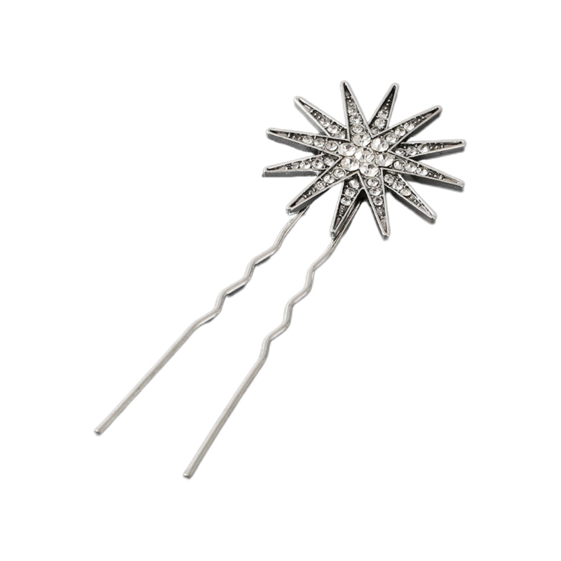 Metallic-Stil Strass Stern u Form Haars pange Sommer Kopf bedeckung für Frau Geburtstags feier Karneval rutsch feste Haarnadel – Detail 3