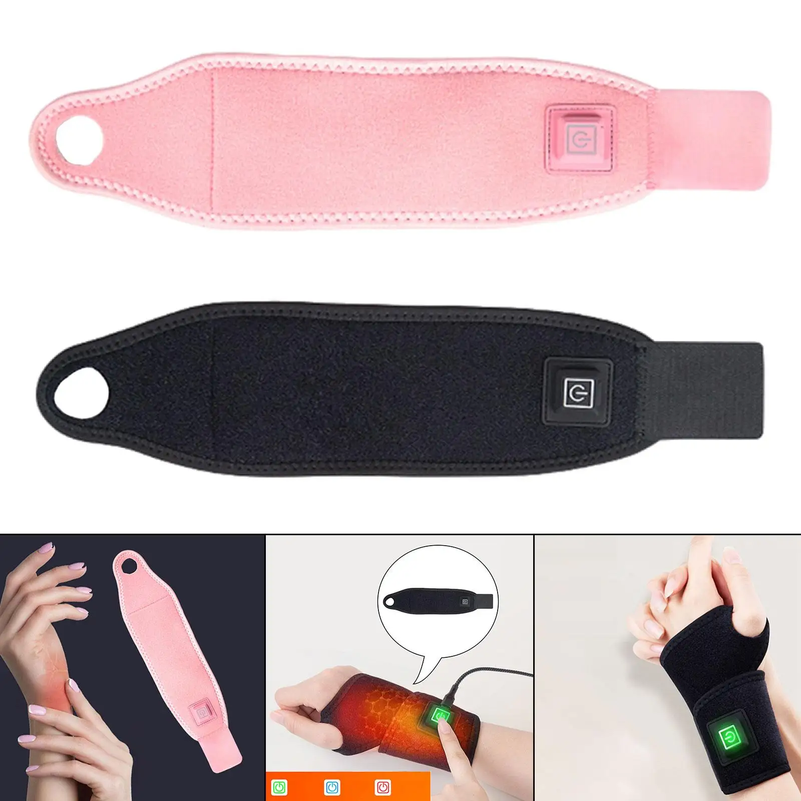 Electric Heated Wrist Wrap Wristband Wrist Thumb Brace for Foot Ankle Hands Wrist Support Wrist Protection Adjustable Elbow