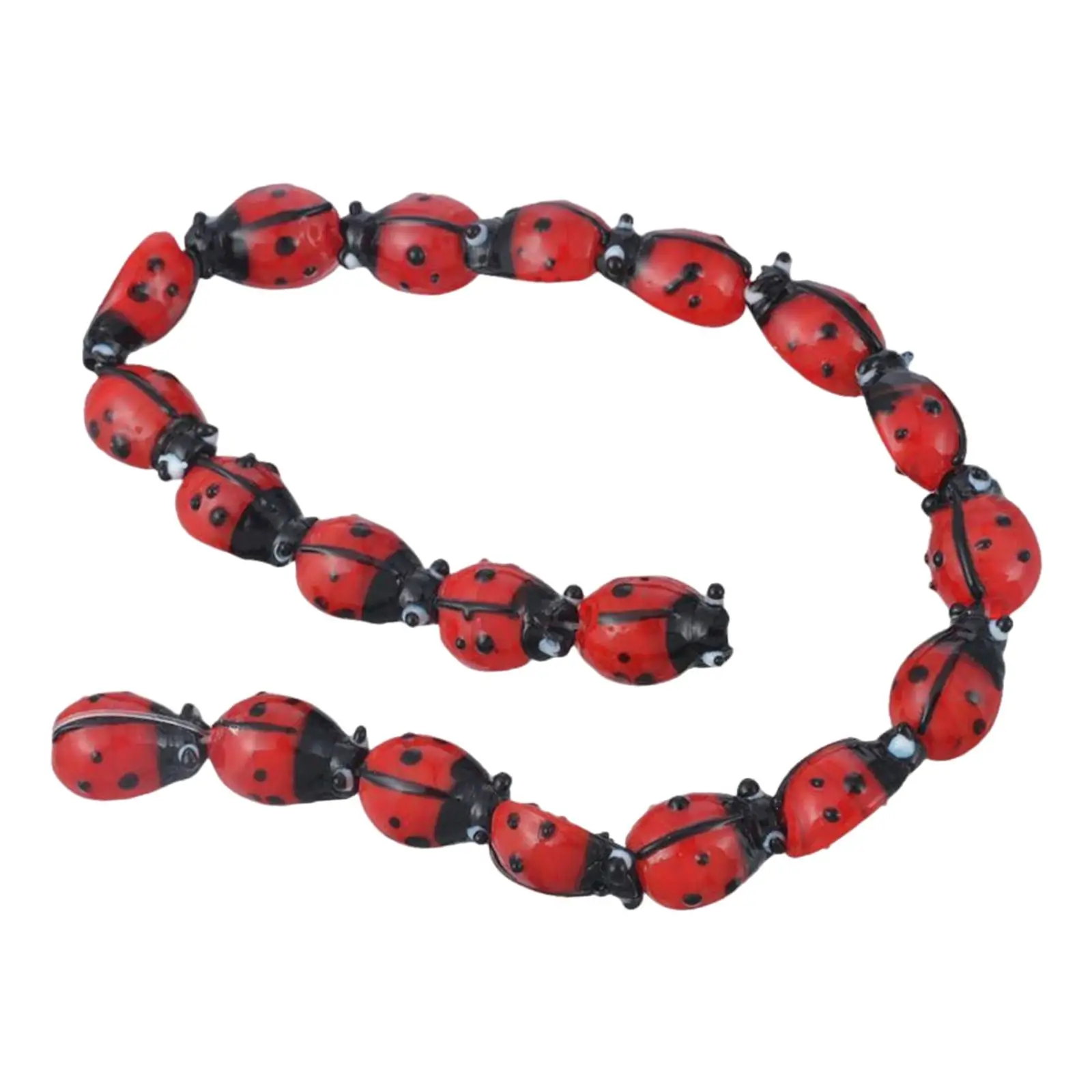 Cute Beetle Spacer Beads Set Crafts Carved Accessories Supplies Charm Red for Craft Making Decoration Pendant Halloween Earrings