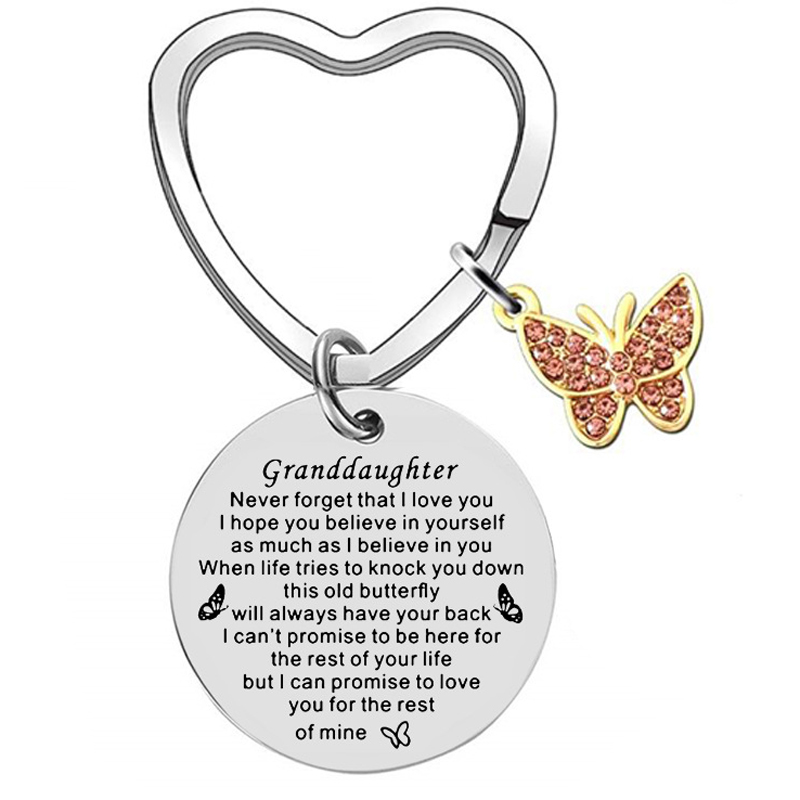 Zu Meinem Enkelin Keychain Inspirational Enkelin Schmetterling Geschenke Schlüsselring Graduation Weihnachten Geschenke von Opa Oma – Detail 1