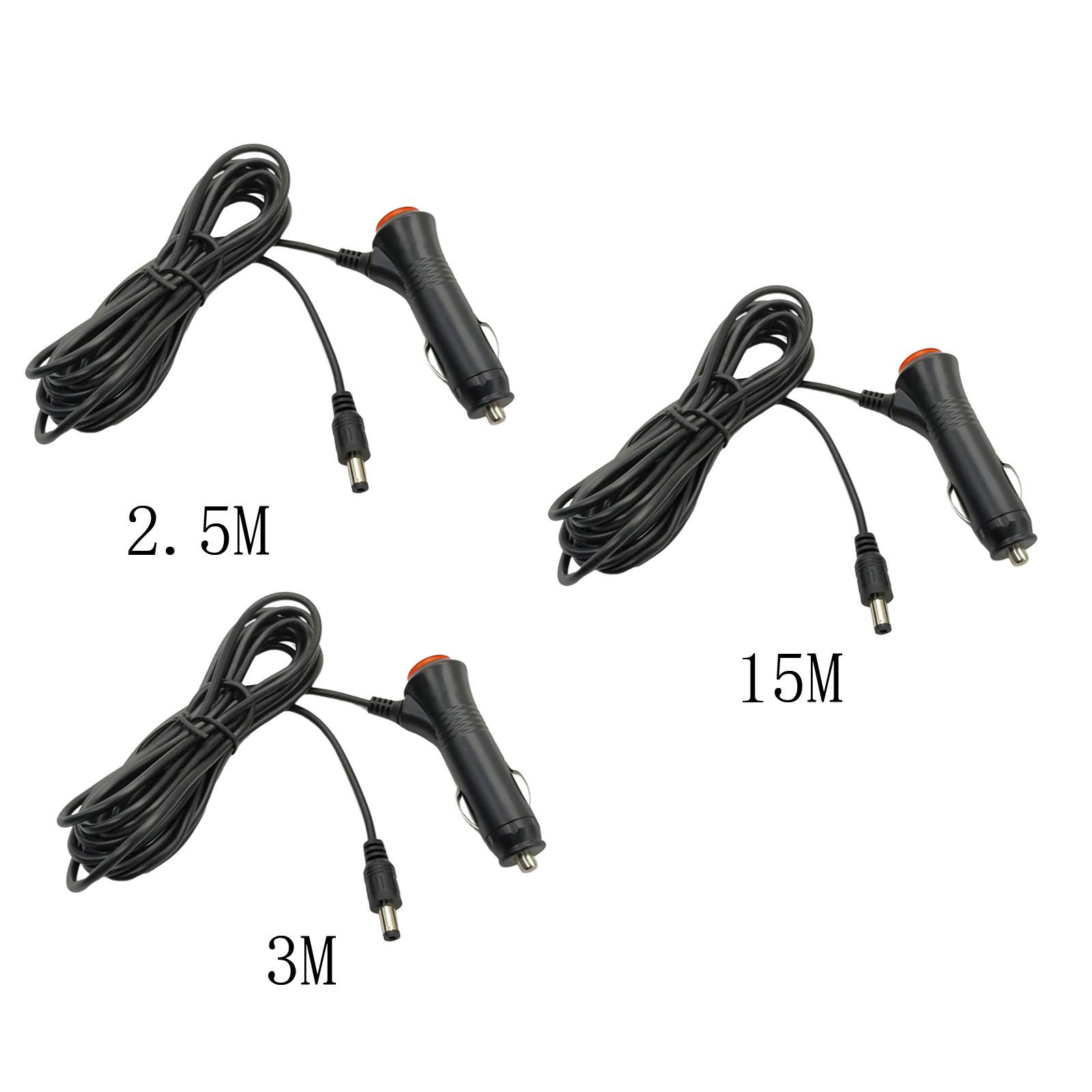 Vehicle Car Cigarette Lighter Charger Cord 5.5Mmx2.1mm Connector Power Supply Cable for DVD Player Camera