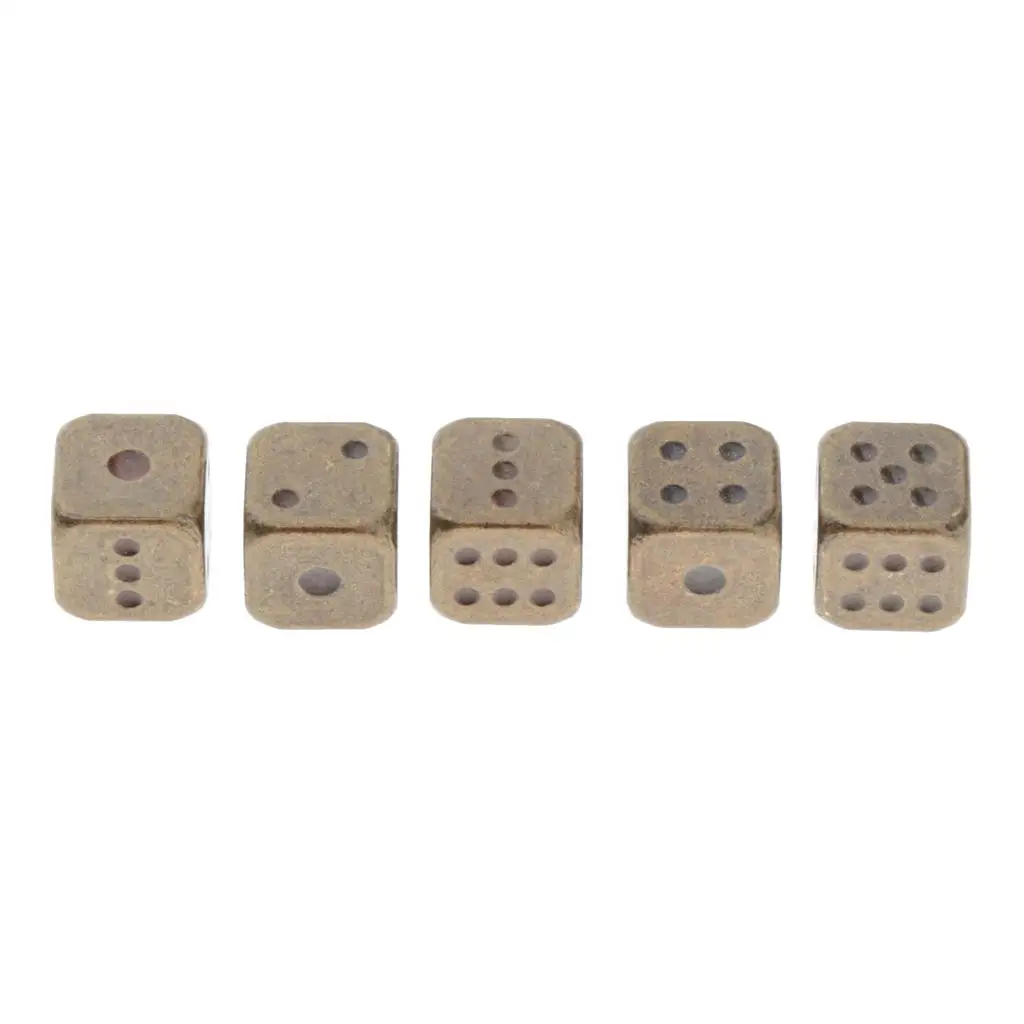 5Pcs Polyhedral Dice D6 Zinc Alloy Dice for KTV Drinking Recreation