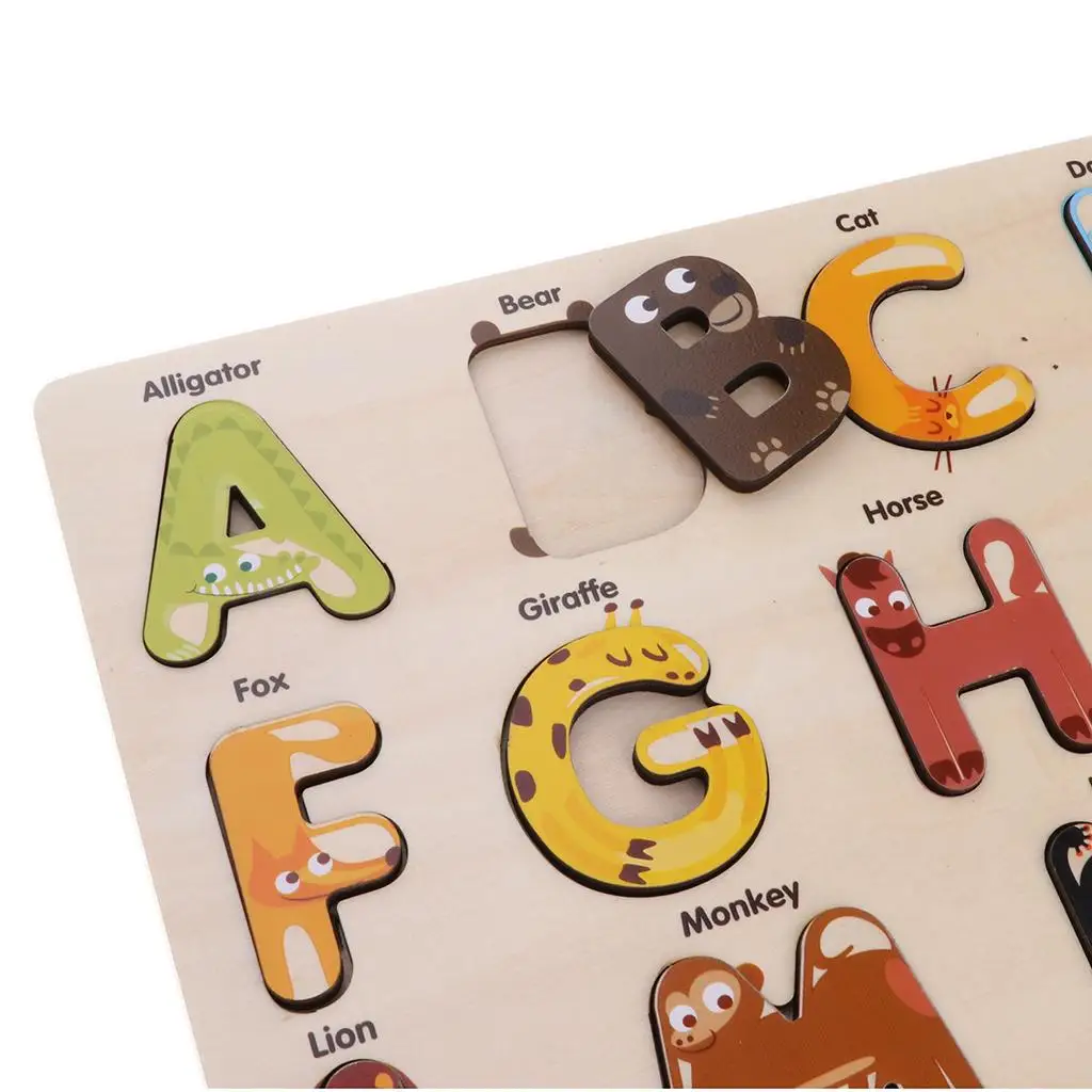 Wooden Alphabet Jigsaw puzzle playing Matching Toy Letter  Puzzles
