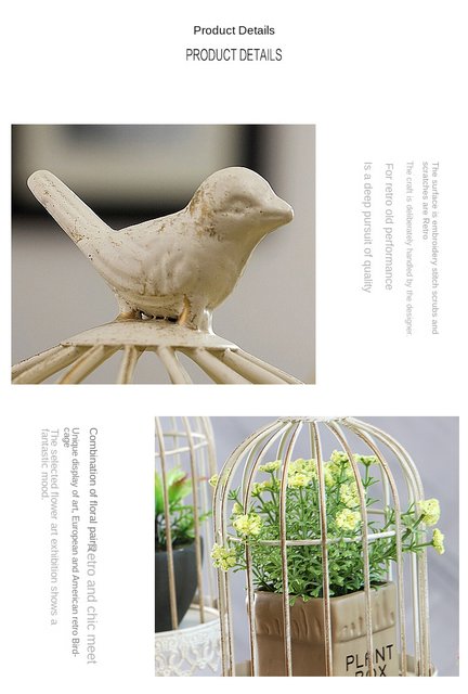 New Birdcage Decoration Ornaments Retro Creative Bird Cage Wrought