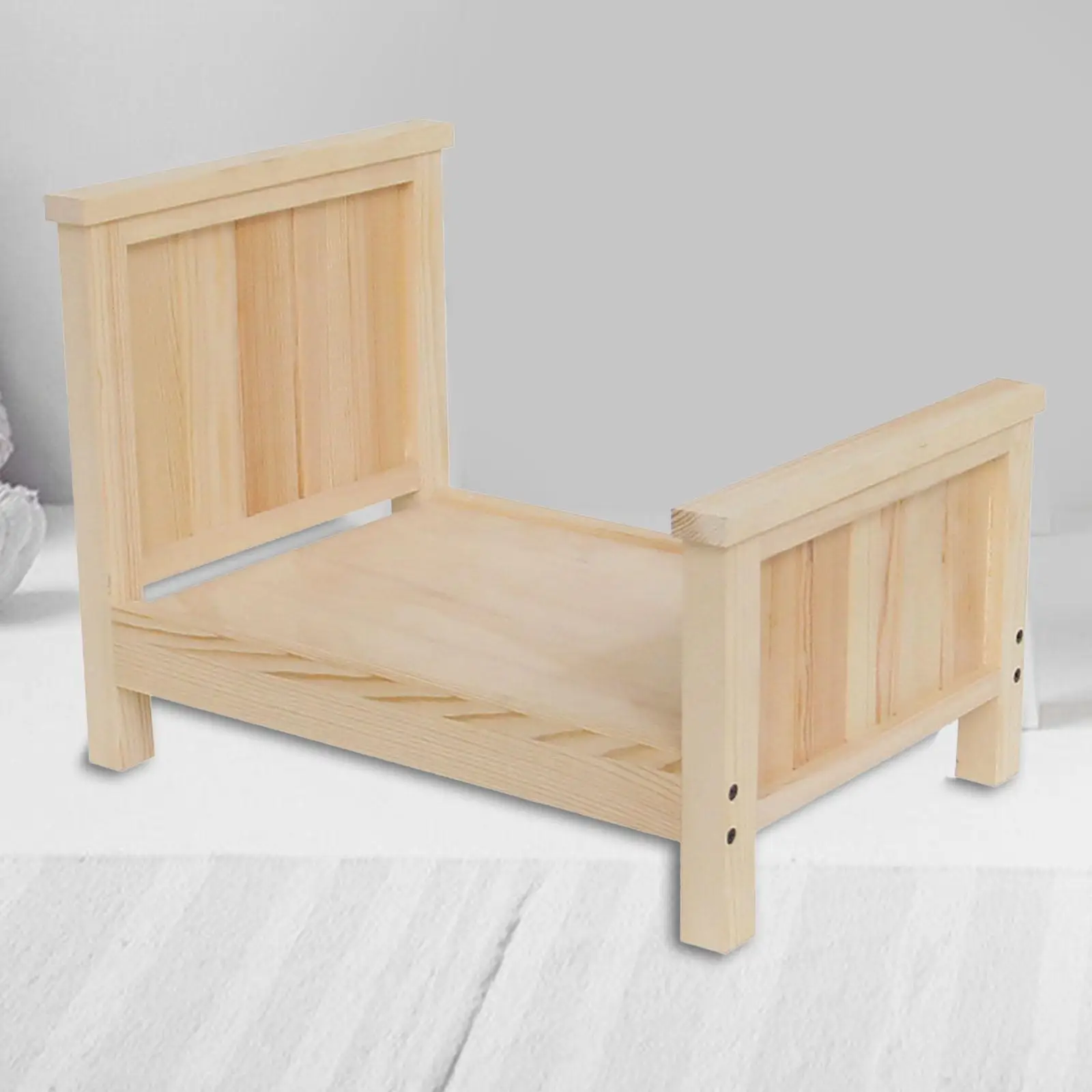 Wooden Baby Photoshoot Props Decor Mini Bed Fashion Modern Fashion Photography Background Studio Props Furniture Cute