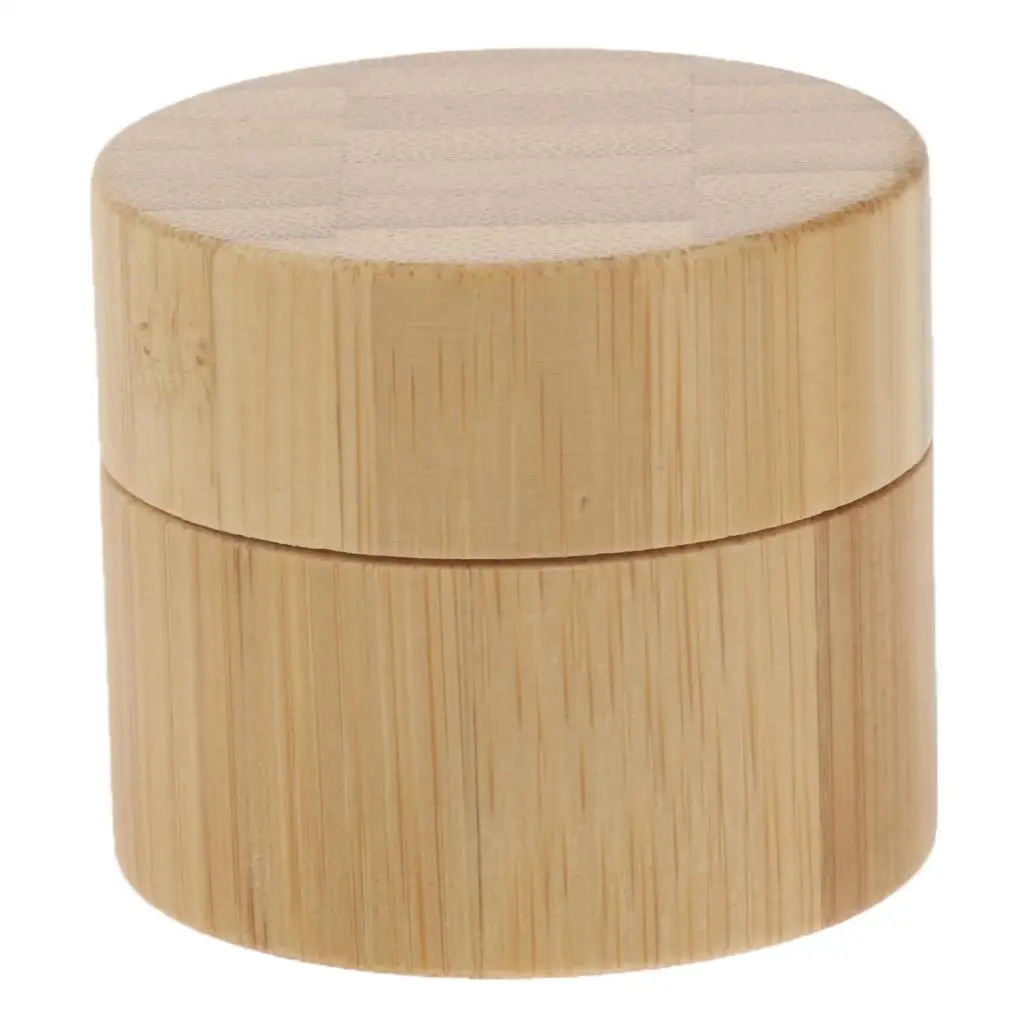 Bamboo Wooden Cream Empty Lip Balm Cream Container Jar Pot Sample Box Bottle for Travel Stores