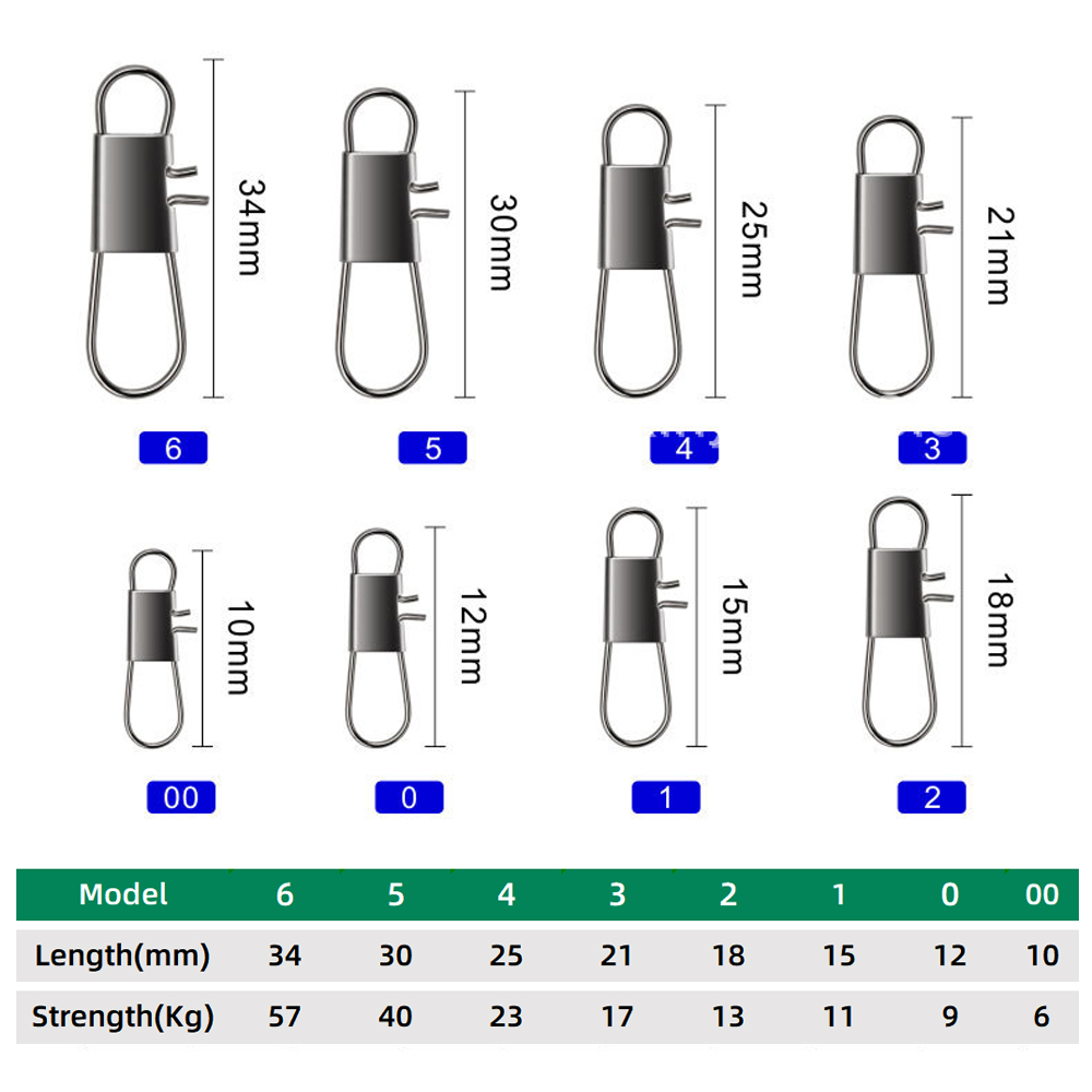 DNDYUJU 50-100 stücke Carbon Stahl Angeln Stecker Angeln Snap Pin Rolling Swivel Angeln Köder Tackle Angeln Haken Werkzeug snap – Detail 4