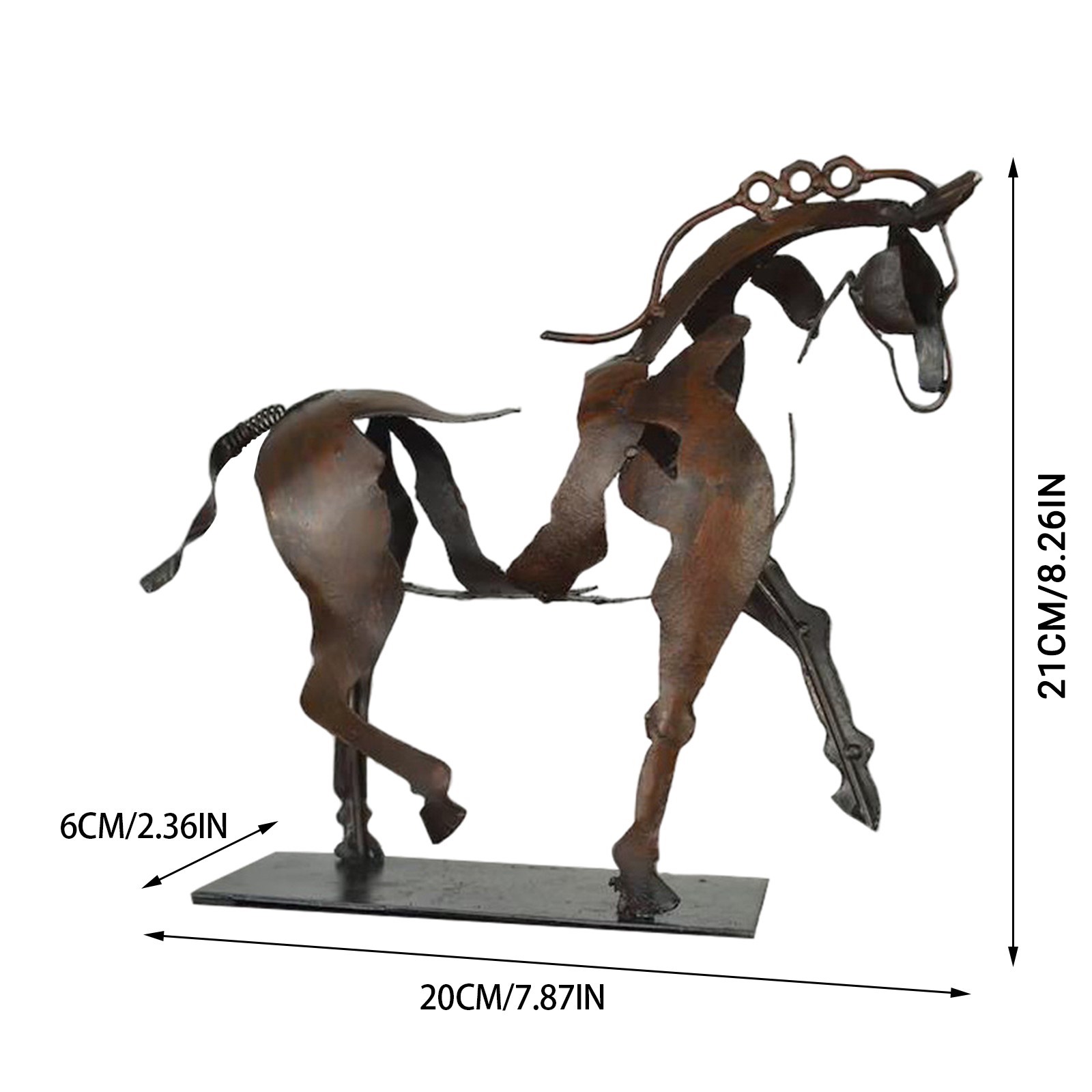 Three-Dimensional Metal Horse Sculpture