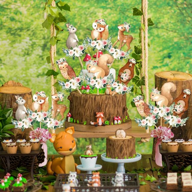 Decoraciones de oso para Baby Shower, pancarta de BABY SHOWER, palos de  centro de mesa de oso, adornos de cupcakes para fiesta de cumpleaños  temática de oso - AliExpress