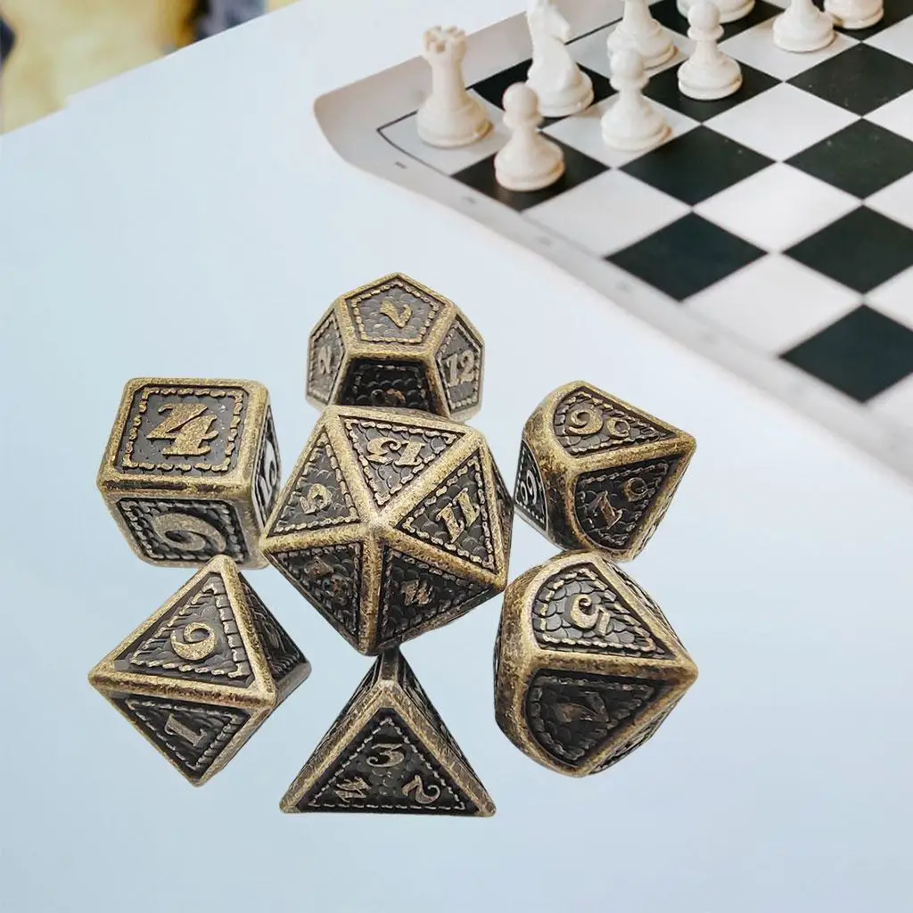 Metal Polyhedral Dice Board Games Board Games Multi-sided RPG Dice Game Game Accessories Irregular Accessories 7 Pcs