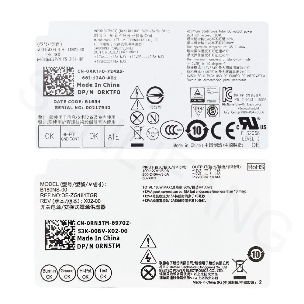 L180AS-00, PS-3181-1DF, 5XV5K, B180NS-00, 0RN5TM, B180AS-01, 0RN5TM, B180AS-01