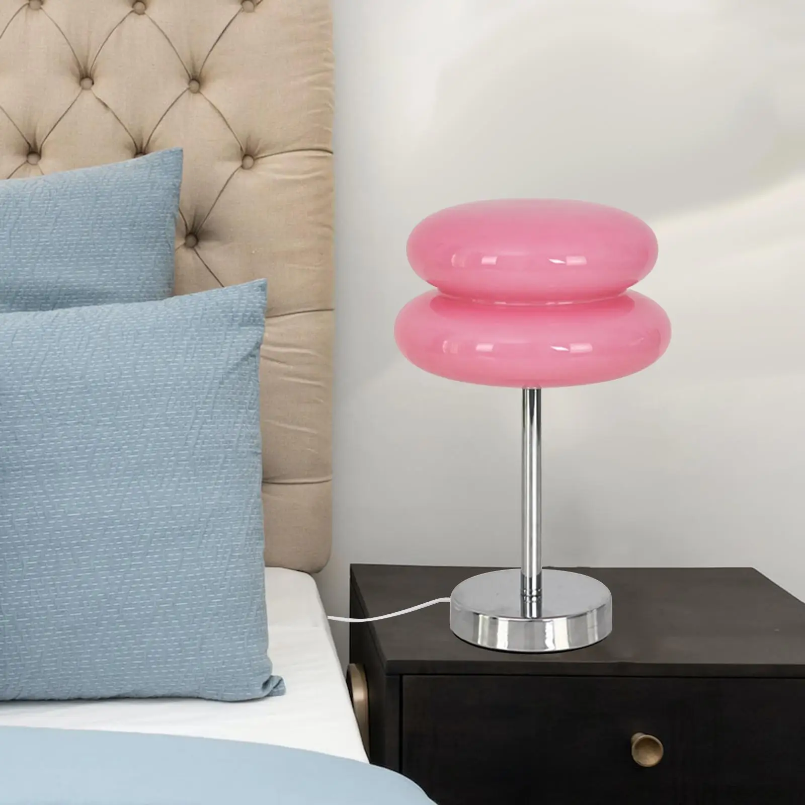 Egg Tart Mushroom Table Lamp 3 Colors Changing Night Light Study for Bedroom
