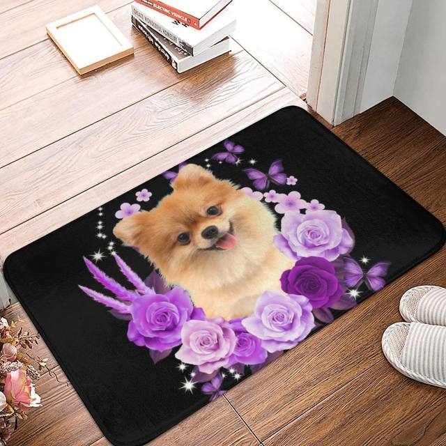 Pomeranian Dog With Rose Flower Front Door Floor Entrance Mats Indoor Puppy Pet Bathroom Kitchen Doormat Bedroom Carpet Rug AliExpress