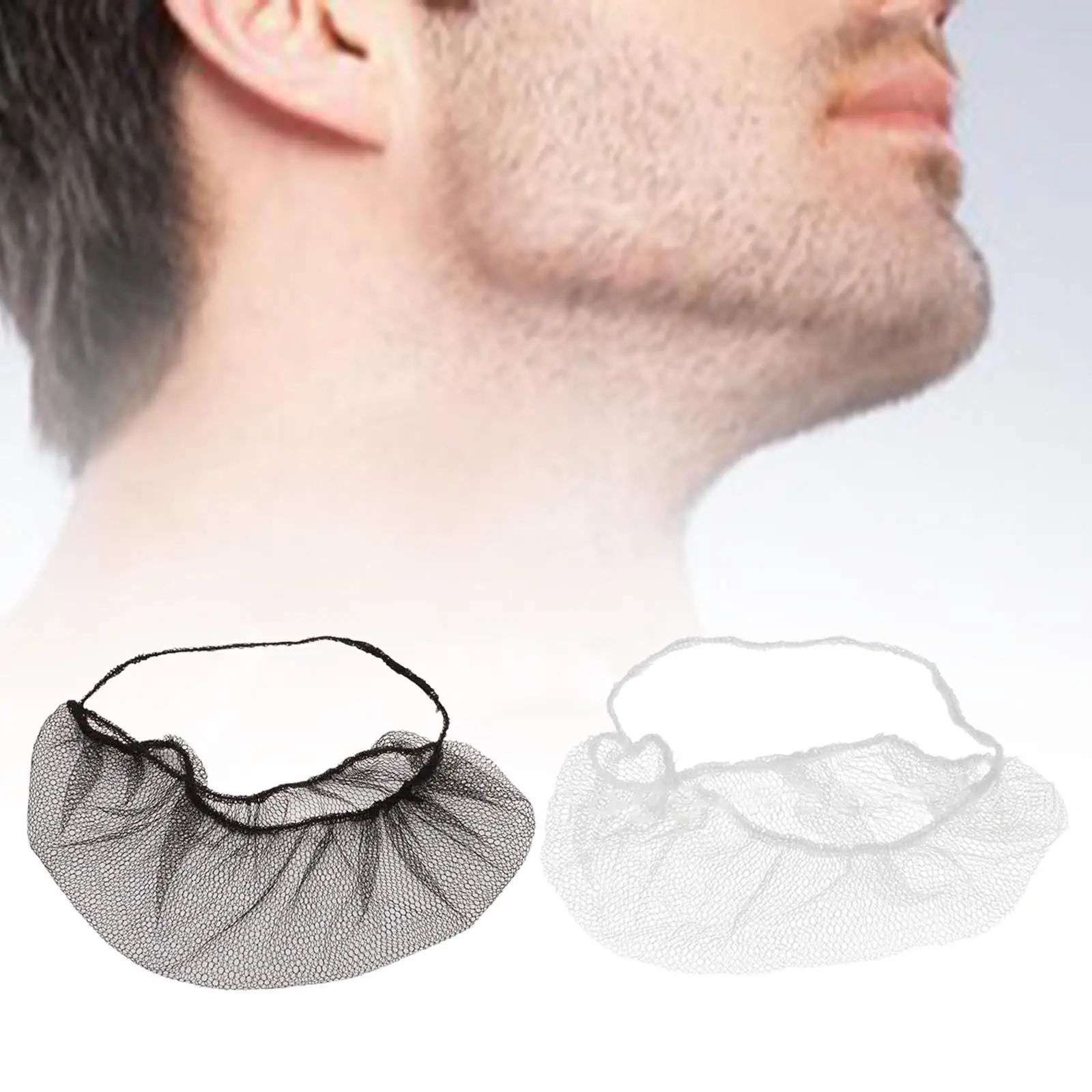 100 Pieces Disposable Nylon Beard Covers Beard Protectors Breathable for Food Production and Processing Facilities Professional