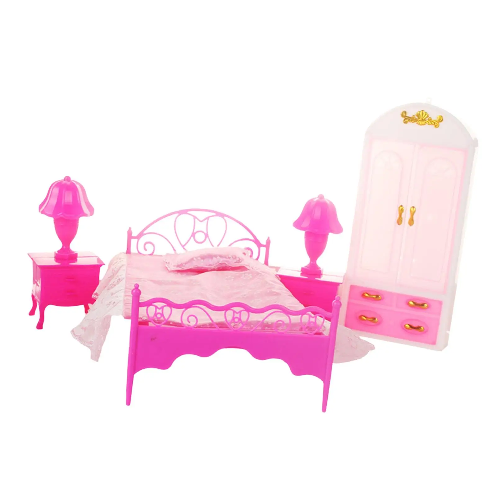 4x 1:6 1:12 Dollhouse Bedroom Model for Decoration Building Miniature Scene