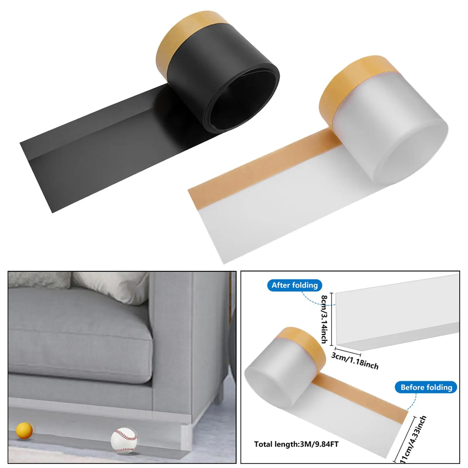 Household Under Sofa Toy Separator Gap Bumper Adjustable Bumper Guard Bed Separator for Room Sliding Sofas Bedside Couch