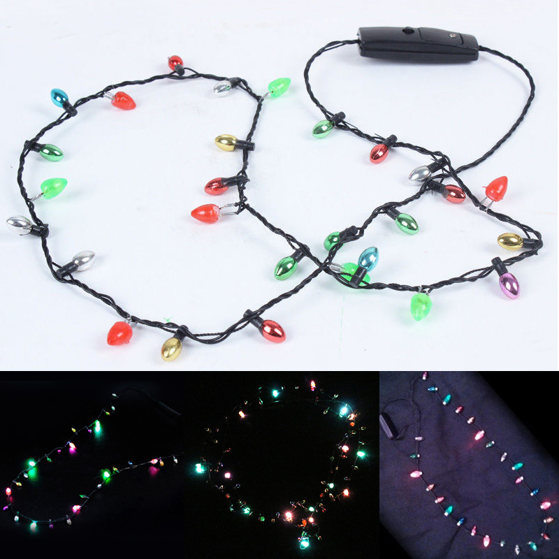 Weihnachts -LED -Leuchten Halskette mit 8 Lichtern Lampen -Glühbirnen -Blitzschnur Leuchten Leuchten Lichtschnur Halskette Festival Dekoration – Detail 8