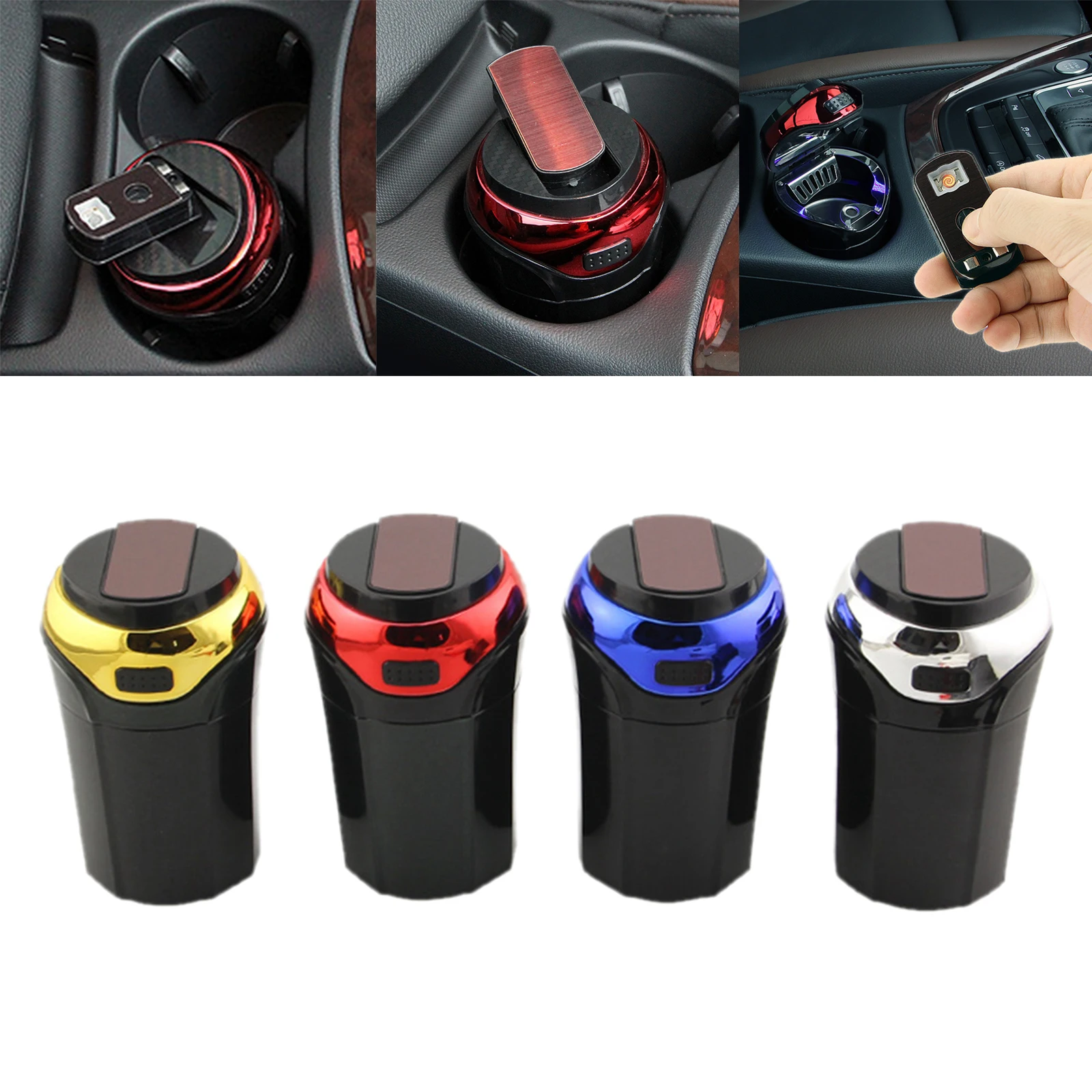 Car  Portable Detachable Auto Lighter  Smokeless with USB Charging Cable  Car Cup Holder