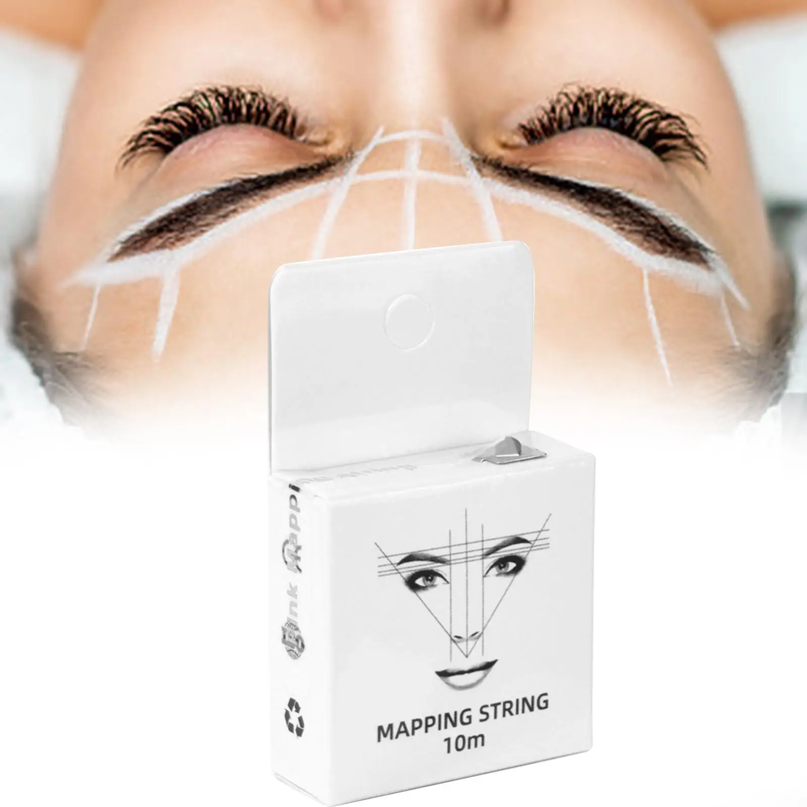 White Eyebrow Mapping String Positioning Mapping Line Auxiliary Line Drawing with permanent Makeup Eyebrow Thread Ruler