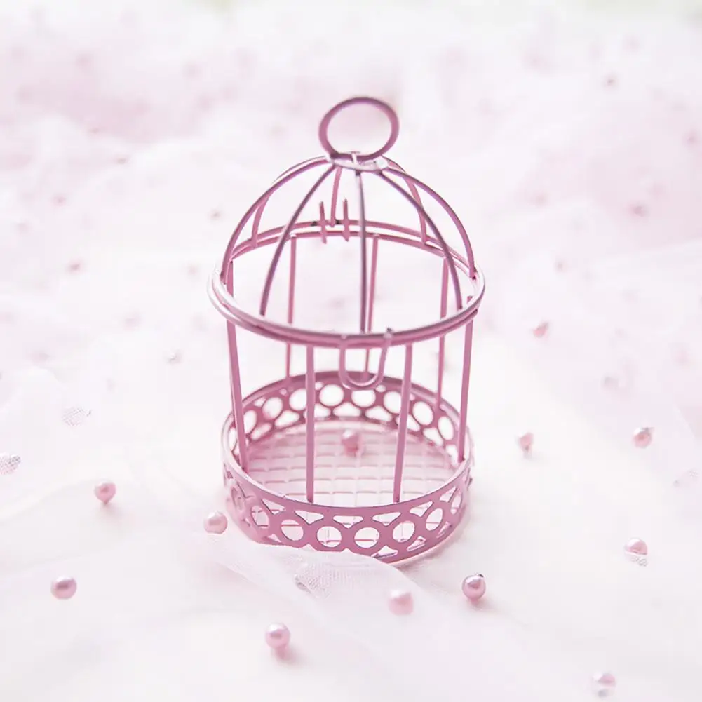 Figurines & Miniatures best of sale Bird Cage Decorative Bird Cage Ornament Durable Wear Resistant Iron Wedding Garden Decor Candle Box for Party Photograph Props tiny glass animal figurines