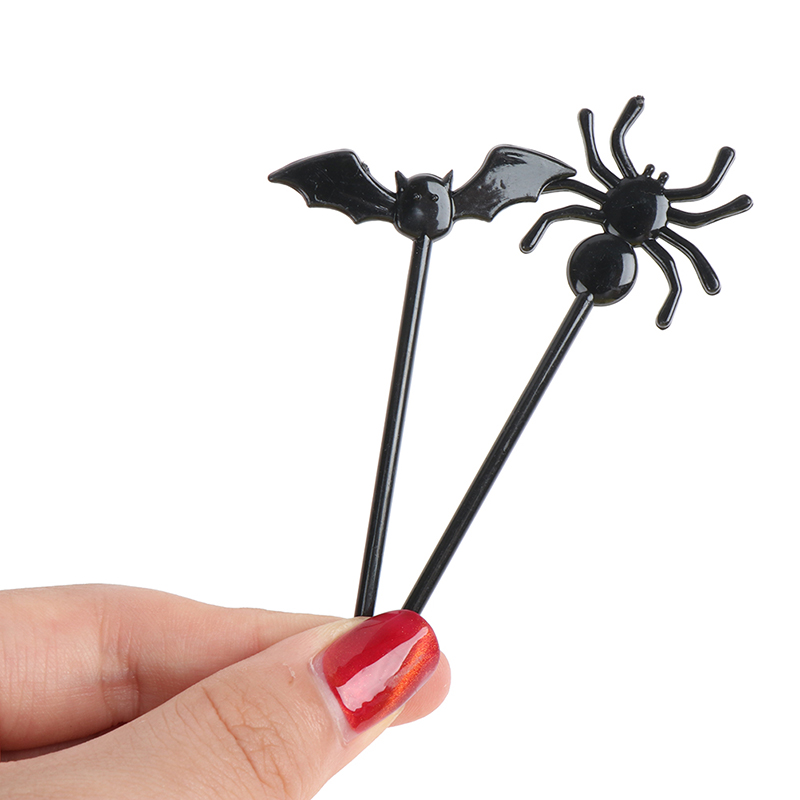 Description Picture 6 of item10pcs/set Cartoon Children Cake Dessert Pick Toothpick Lunch Pick Halloween Fruit Fork Food Fork Bento Lunches Party Decoration