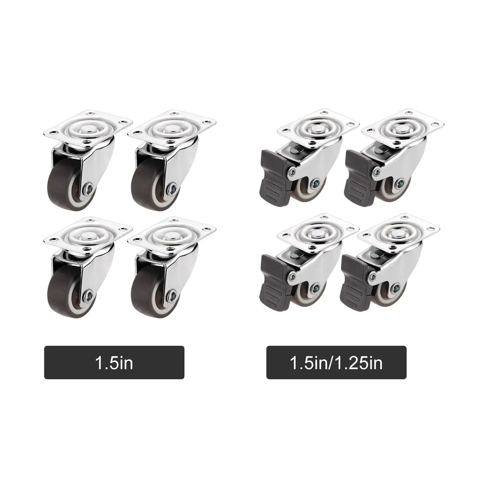 4Pcs Swivel Caster Trolley Furniture Caster Universal Wheel Roller Wheel for Chair Cabinet Table Workbench Cart