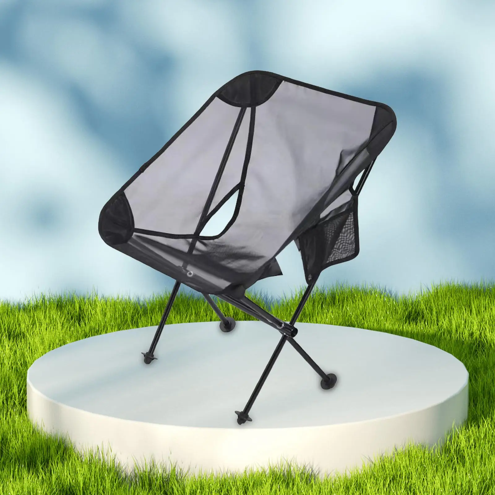 Folding Camping Chair for Outdoor Portable Parks Garden Travels Hiking Practical Backyard Campings Accessory Outdoor Moon Chair