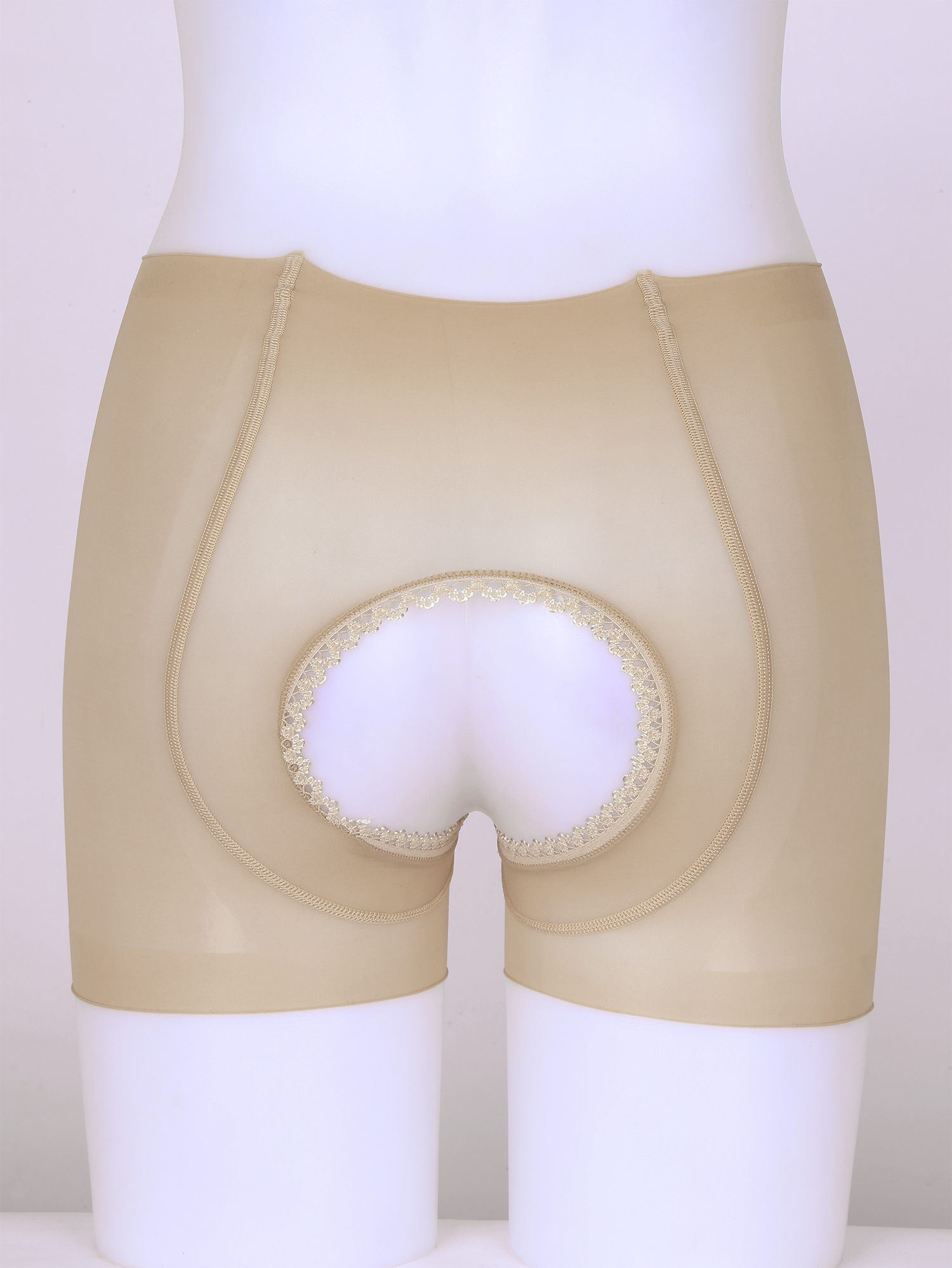 Description Picture 3 of itemWomens Stretchy Open Crotch Shorts Underwear Mens Lingerie Crotchless Sissy Panties See-through Boxer Briefs Underpants