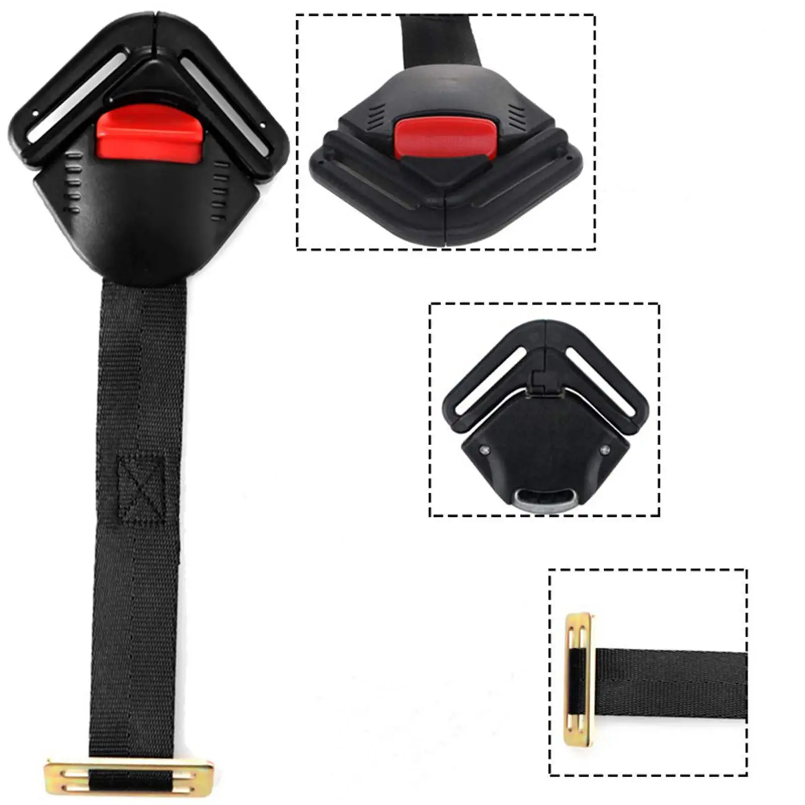 Car Child Seat Safety Belt Buckle 5 Point Toddler Harness Clip Fixed Lock Buckle for Pram Buggy