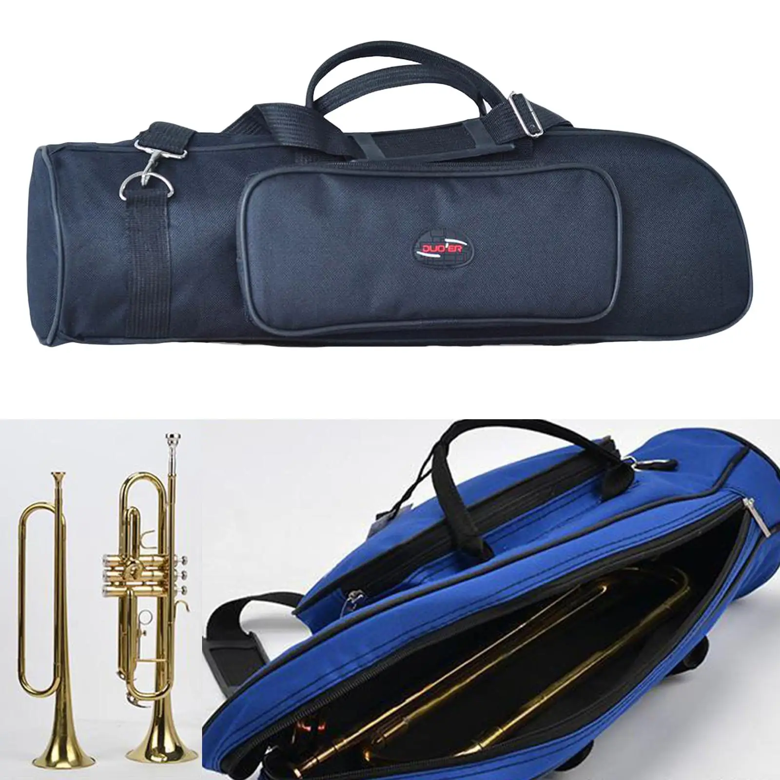 Travel Trumpet Carrying Gig Case 600D Oxford Zipper Shoulder Strap Bags