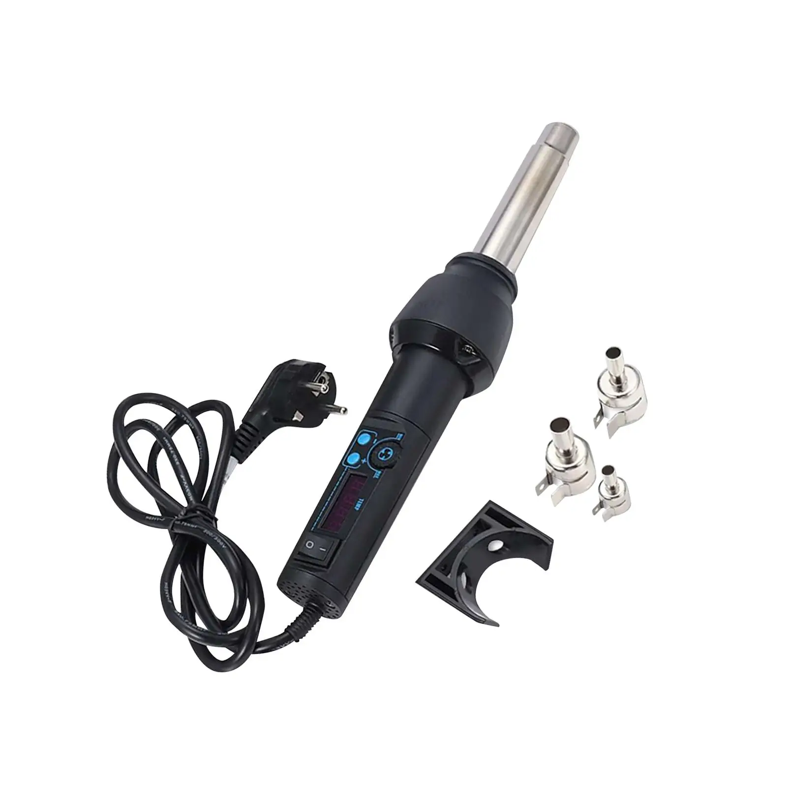 220V Hot Air Pen with LCD Display Fast Heating Temperature Adjustable with Nozzle Electric Handheld Mini Heat Tool for