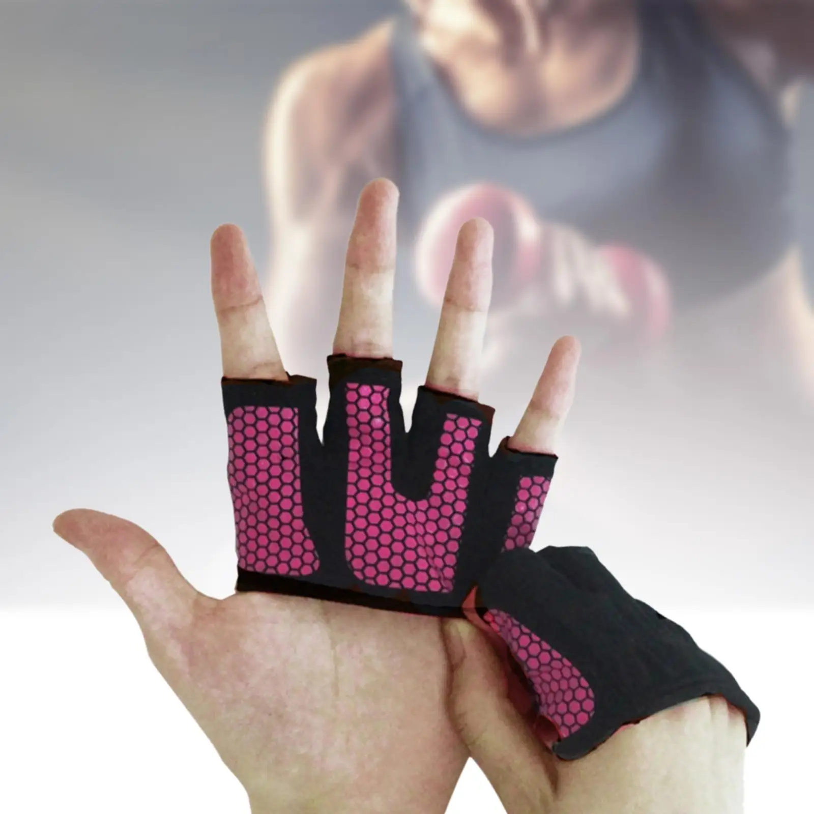 2Pcs Half Finger Workout Gloves Fitness Gloves Weight Lifting Gloves Palm Protection Half Hand Gloves for Exercise Training Gym