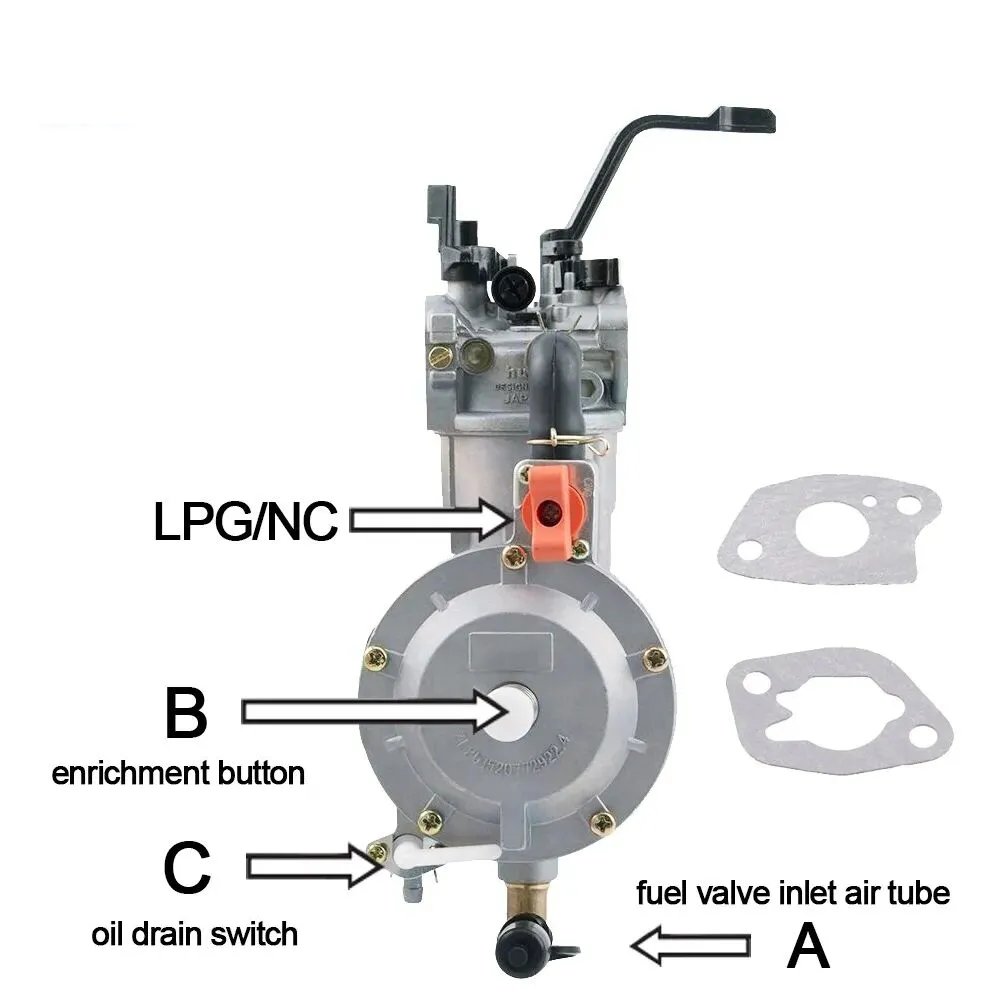 Бензиновый генератор LPG168, двойной топливный карбюратор, комплект для  преобразования сжиженного углеводородного газа, аксессуары для  электрогенератора, детали 3 кВт, 168F, 170F, 6,5 л.с. | AliExpress