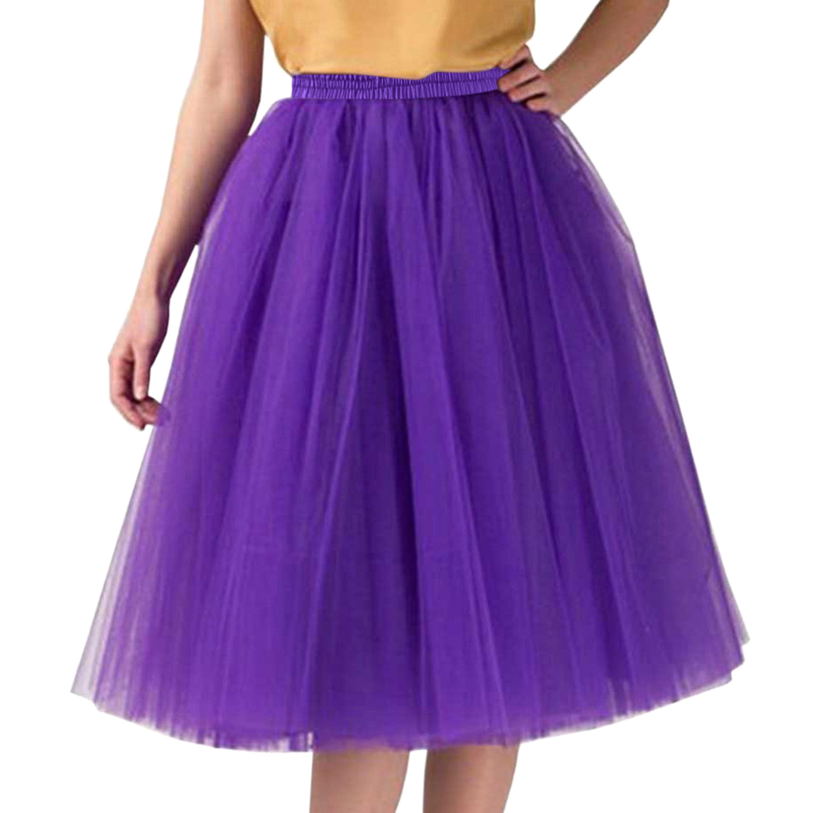 Saia de tule tutu feminina, vestido Midi,