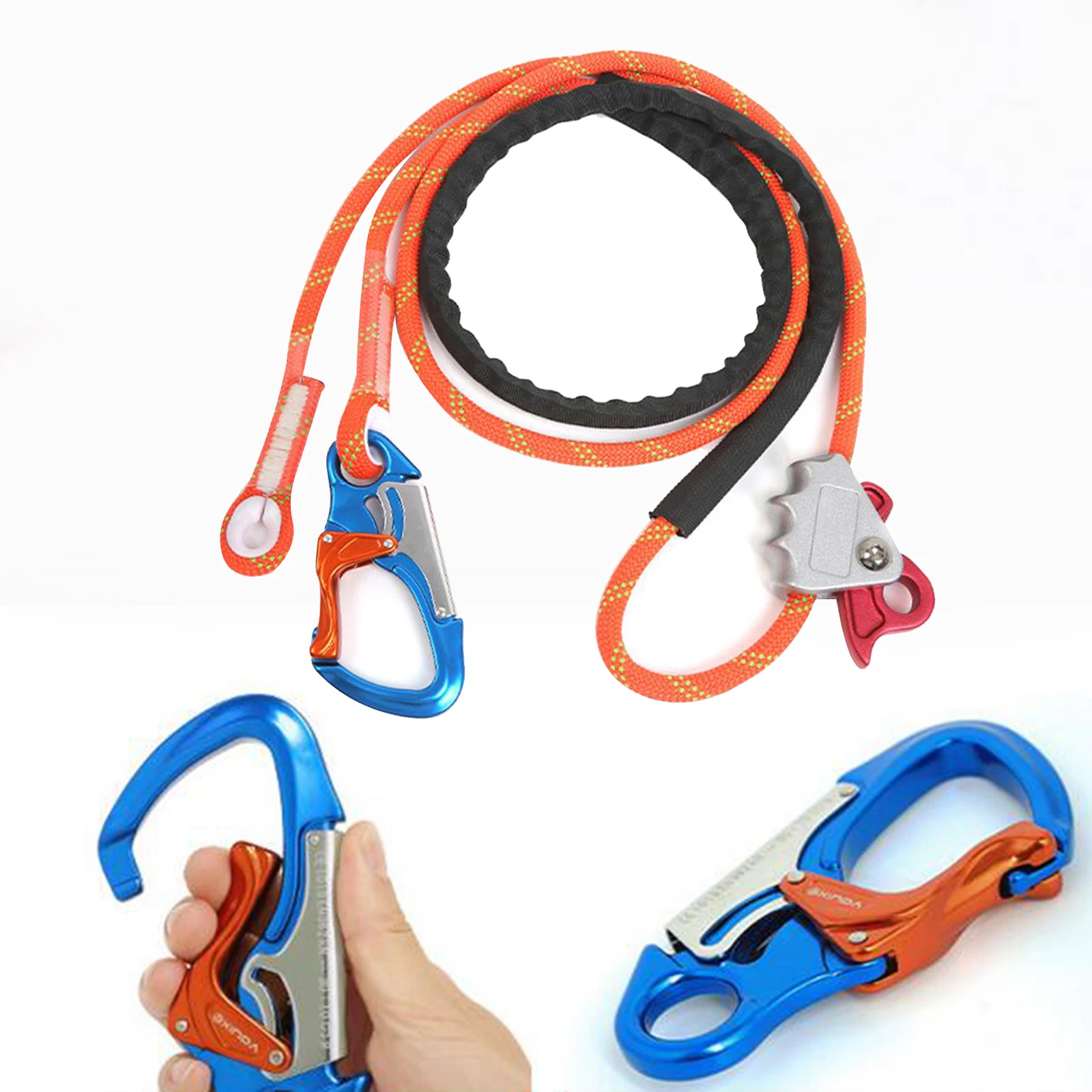 Position Lanyard Adjustable Rope Grab Arborist Tree Work Climbing Fall Protection Arborist Tree Climbers Rock Climbing Accs