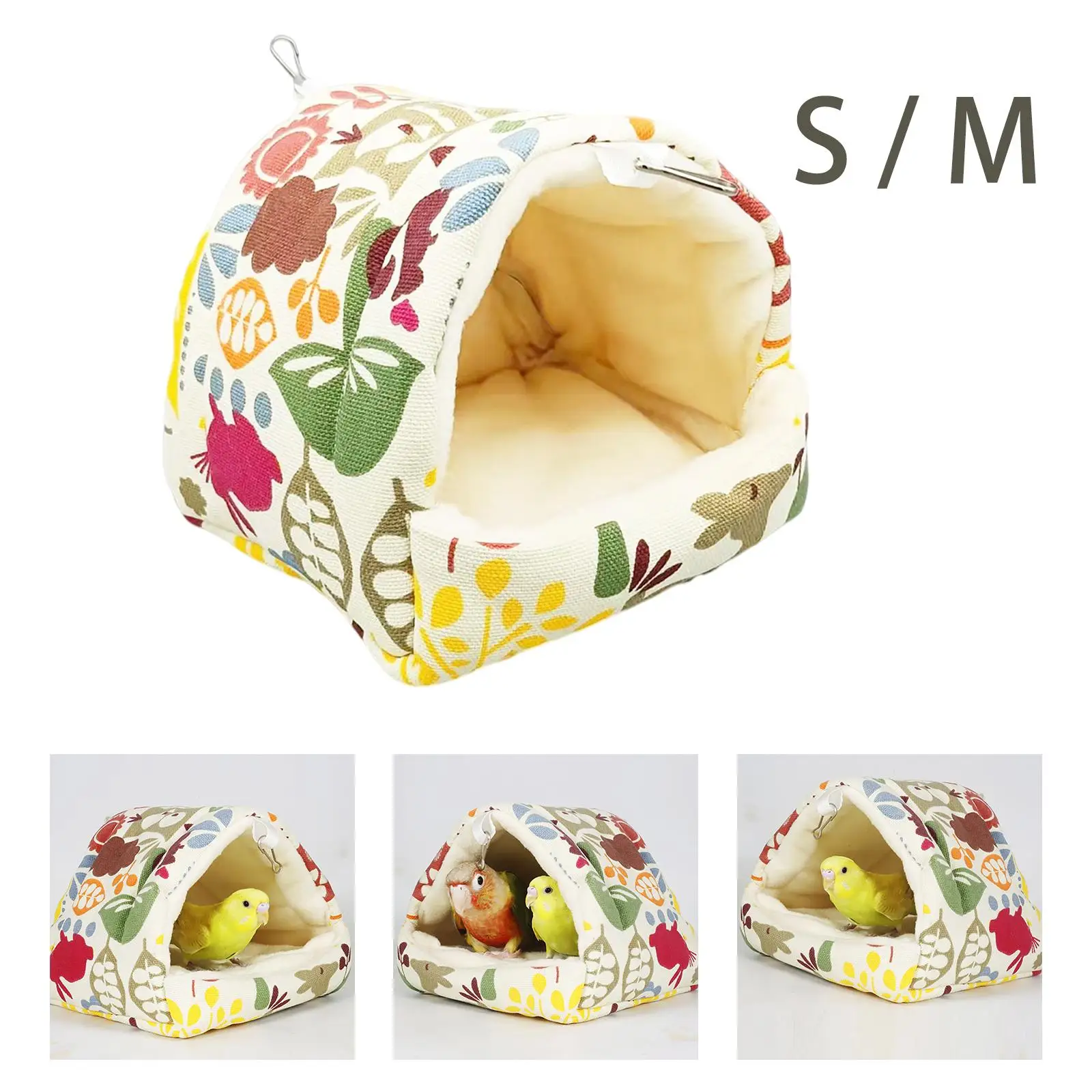 Winter Warm Parrot Cage Plush Hanging Sleeping Bed for Thrushes Macaws