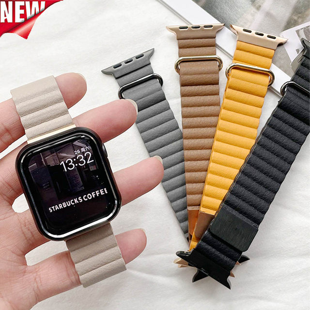 Leather Strap for Apple Watch Band 45mm 44mm 40mm 41mm 42mm 38mm Crocodile  Leather Wristband for iWatch Ultra 8 7 6 5 4 3 2 SE - AliExpress