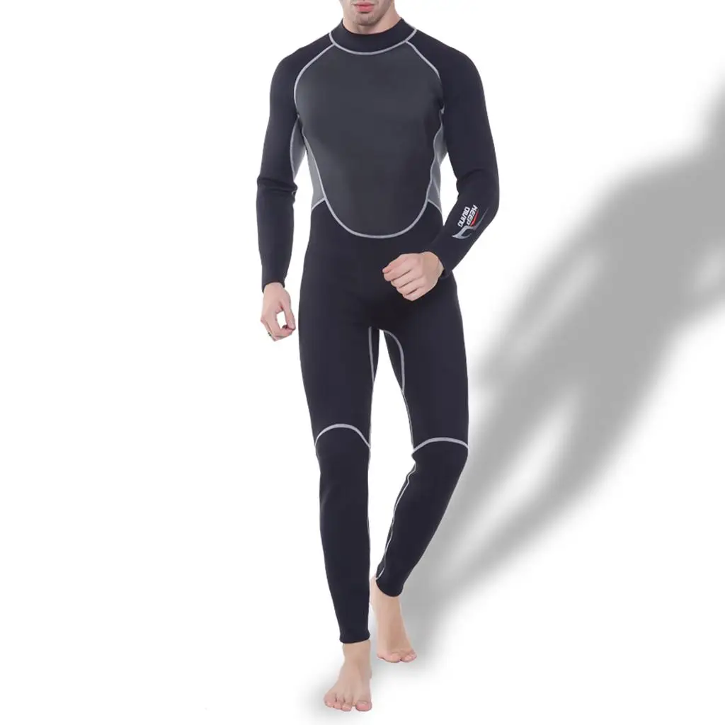 3mm Neoprene Wetsuit, Mens Full Body Diving Suit, UV  Long Sleeve Swimwear for Diving, Swimming, Surfing - Choice of Size